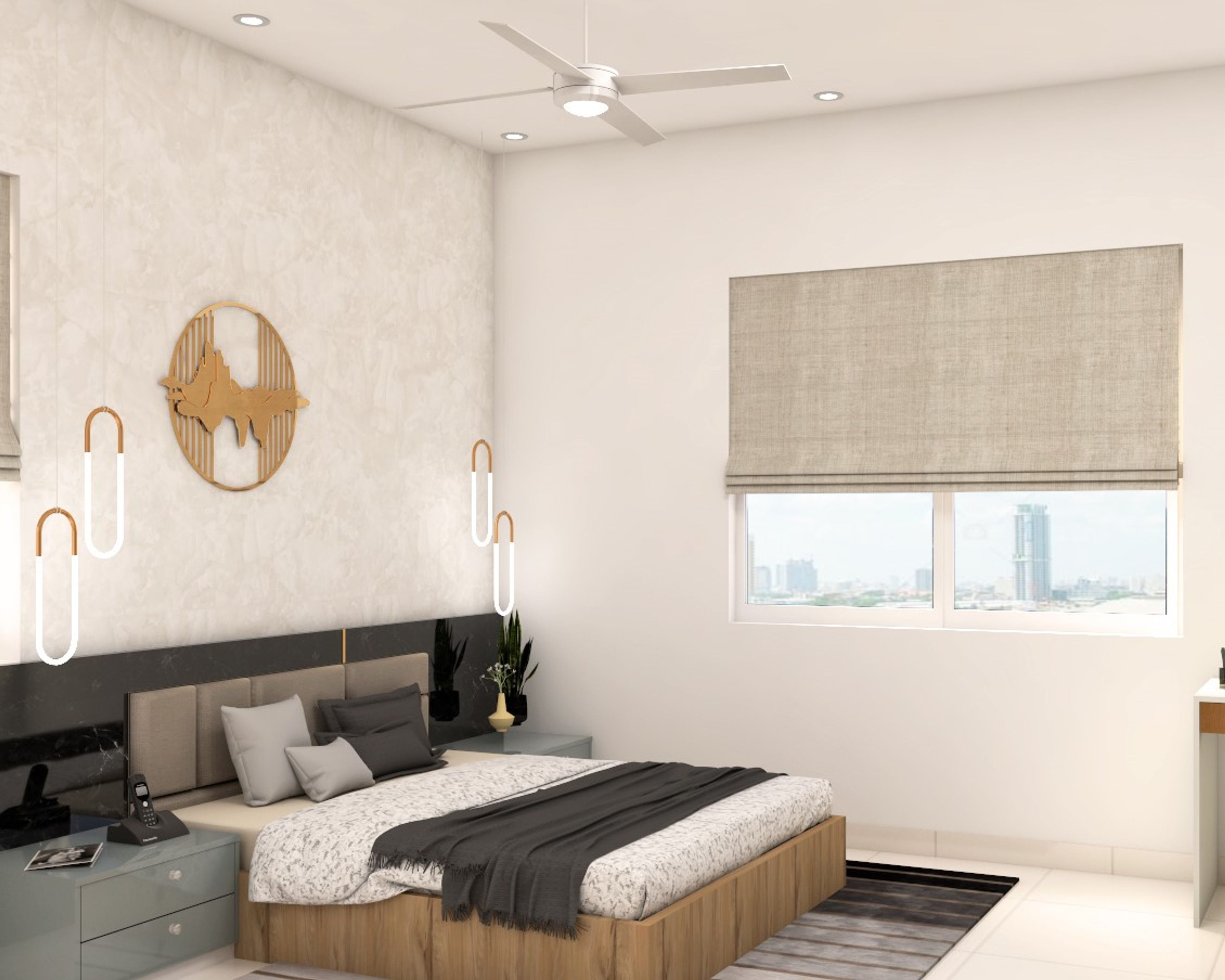 Spacious Well-lit Kids Bedroom With Modern Interior Design