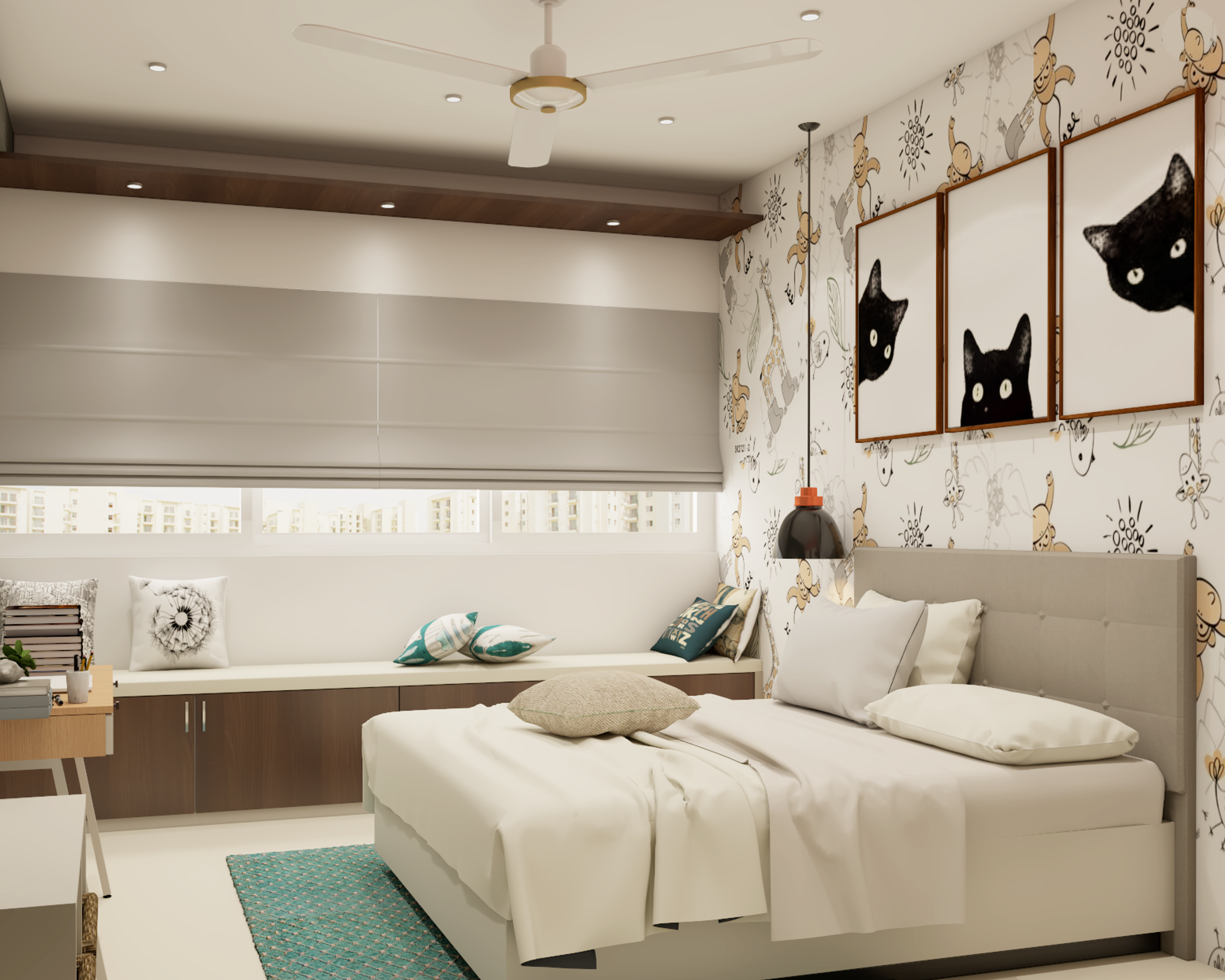 Bright & Beautiful Kids Bedroom Styled With Modern Interiors