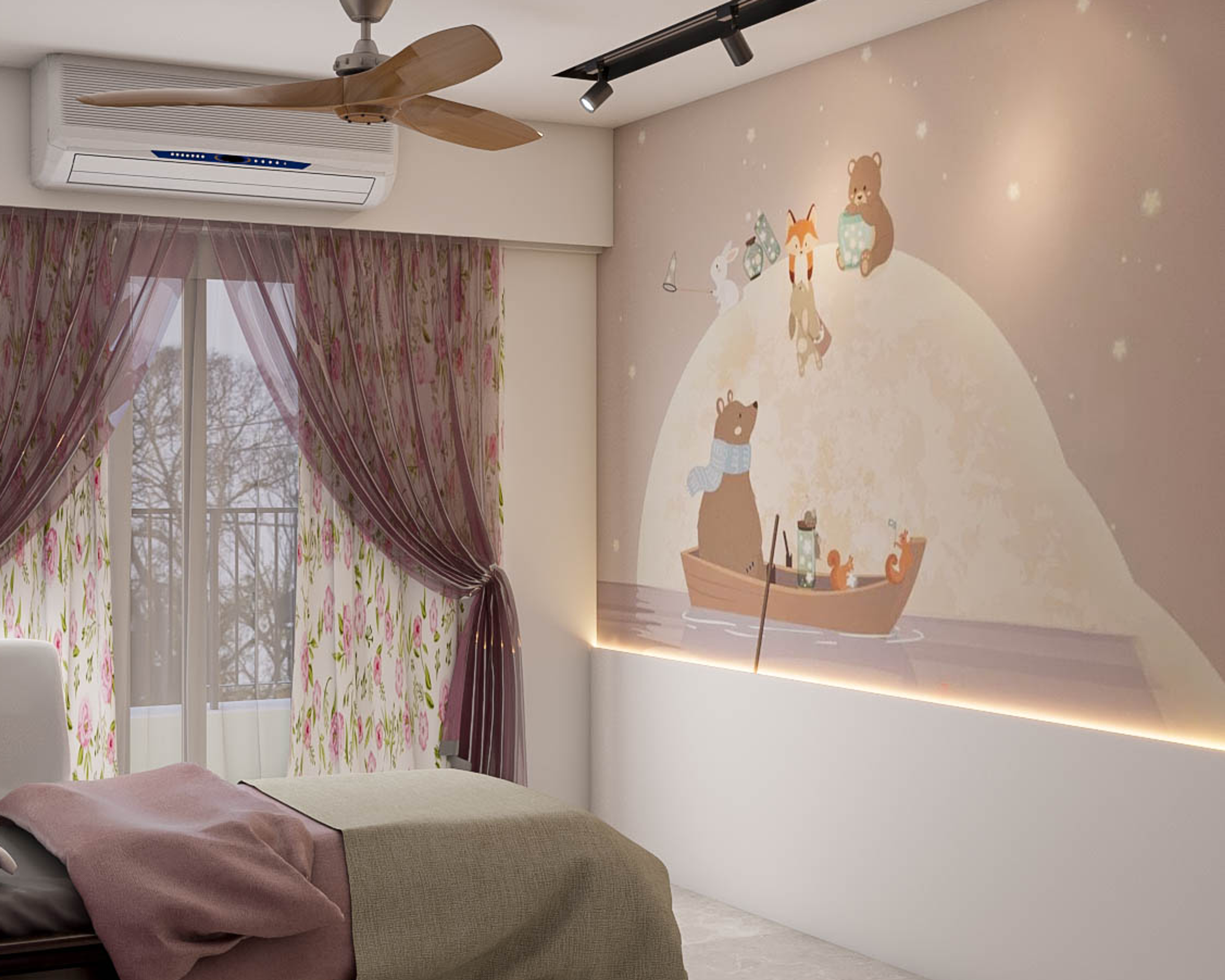 Kids Bedroom with Painting on Wall - Livspace