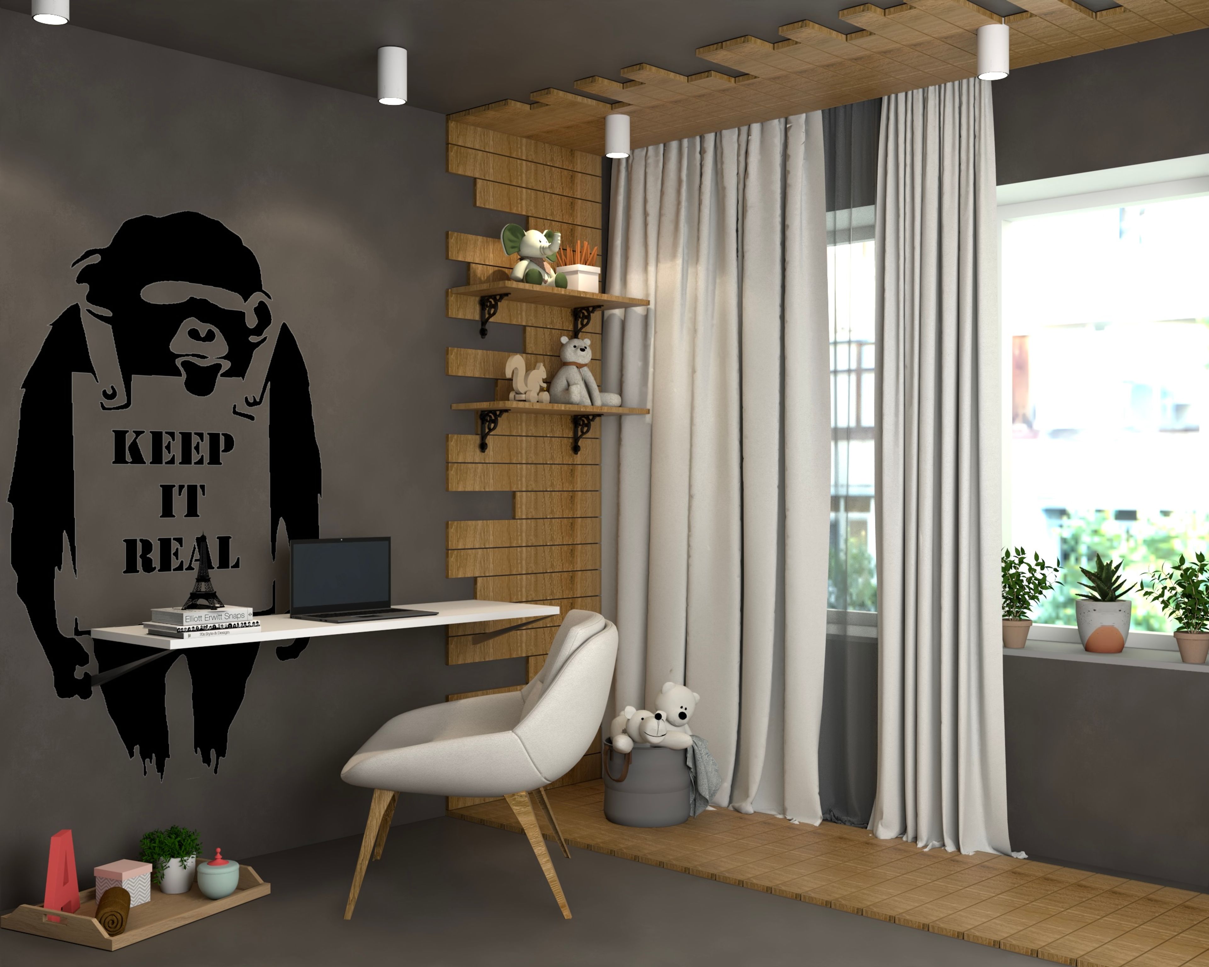 Kid's Bedroom Design with Ample Play area