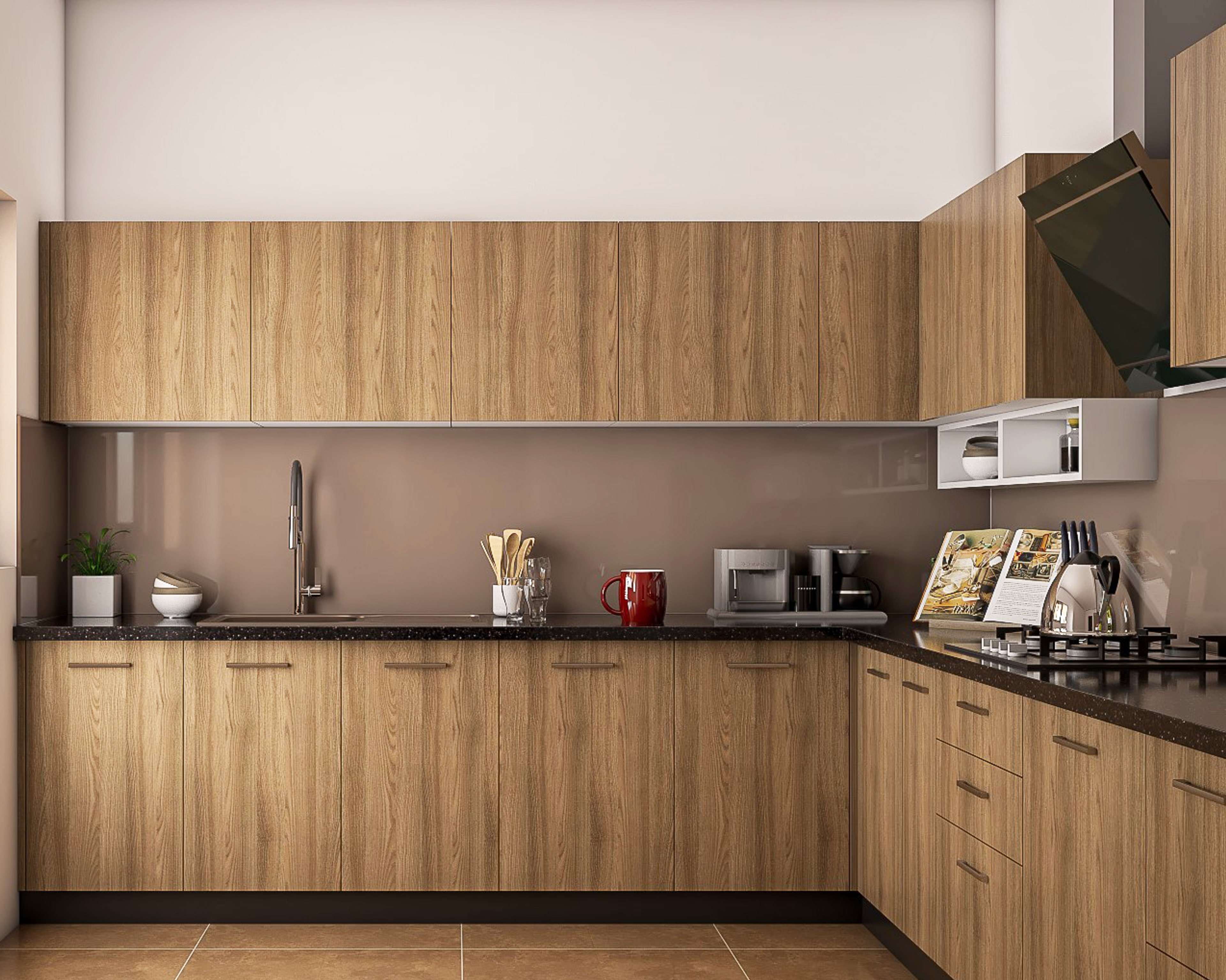 Rustic Modular Kitchen - Livspace