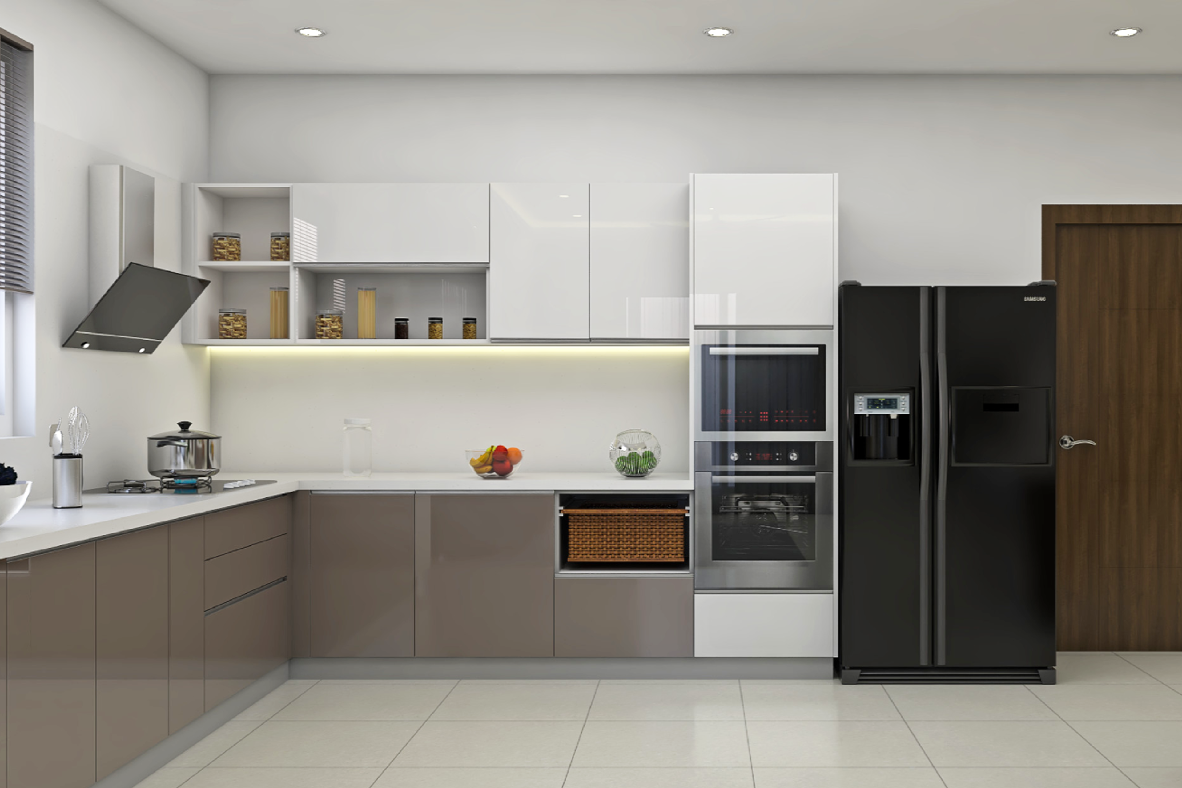 U-Shaped Modern Style Modular Kitchen Design