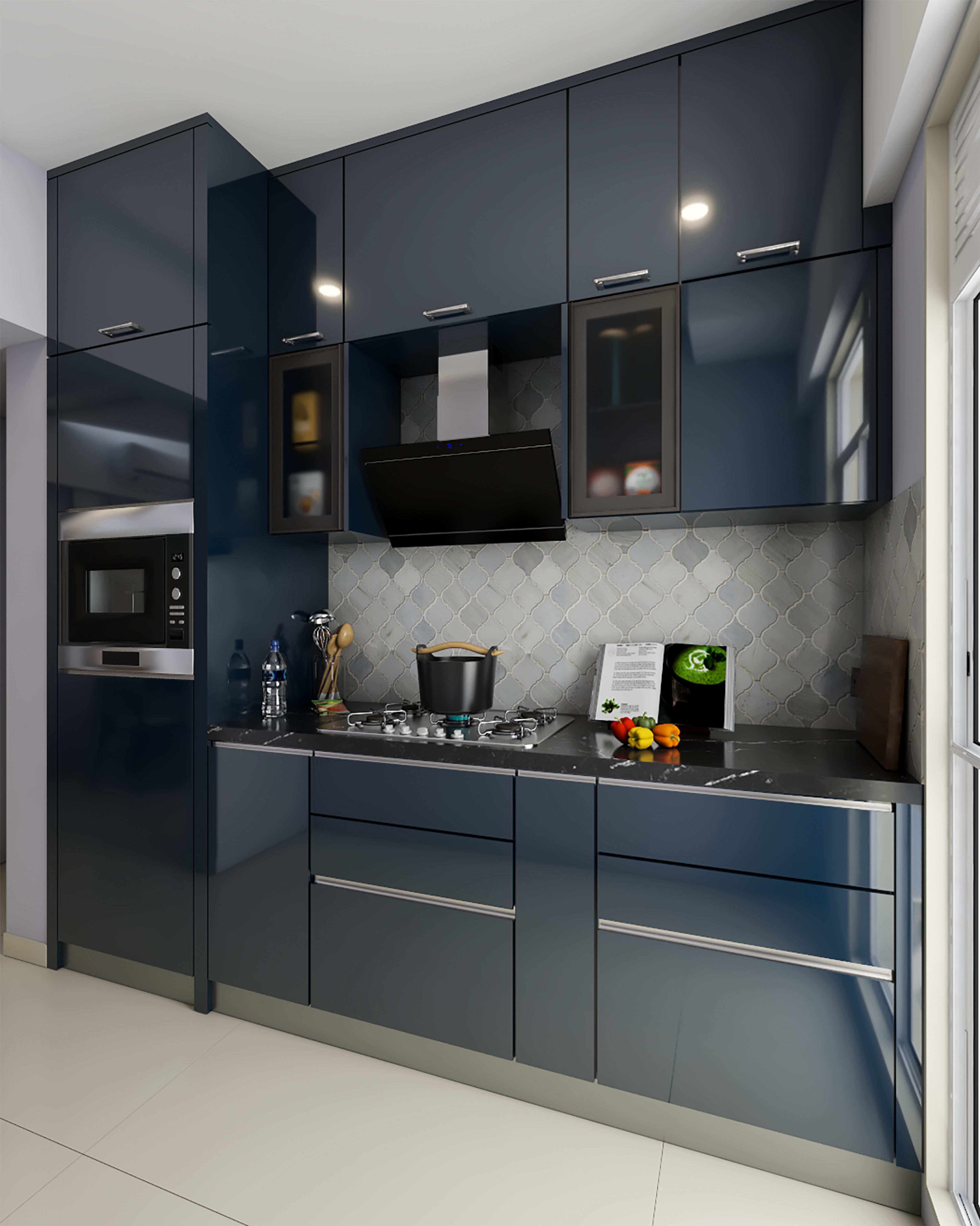 Convenient Contemporary Style Modular Kitchen Design