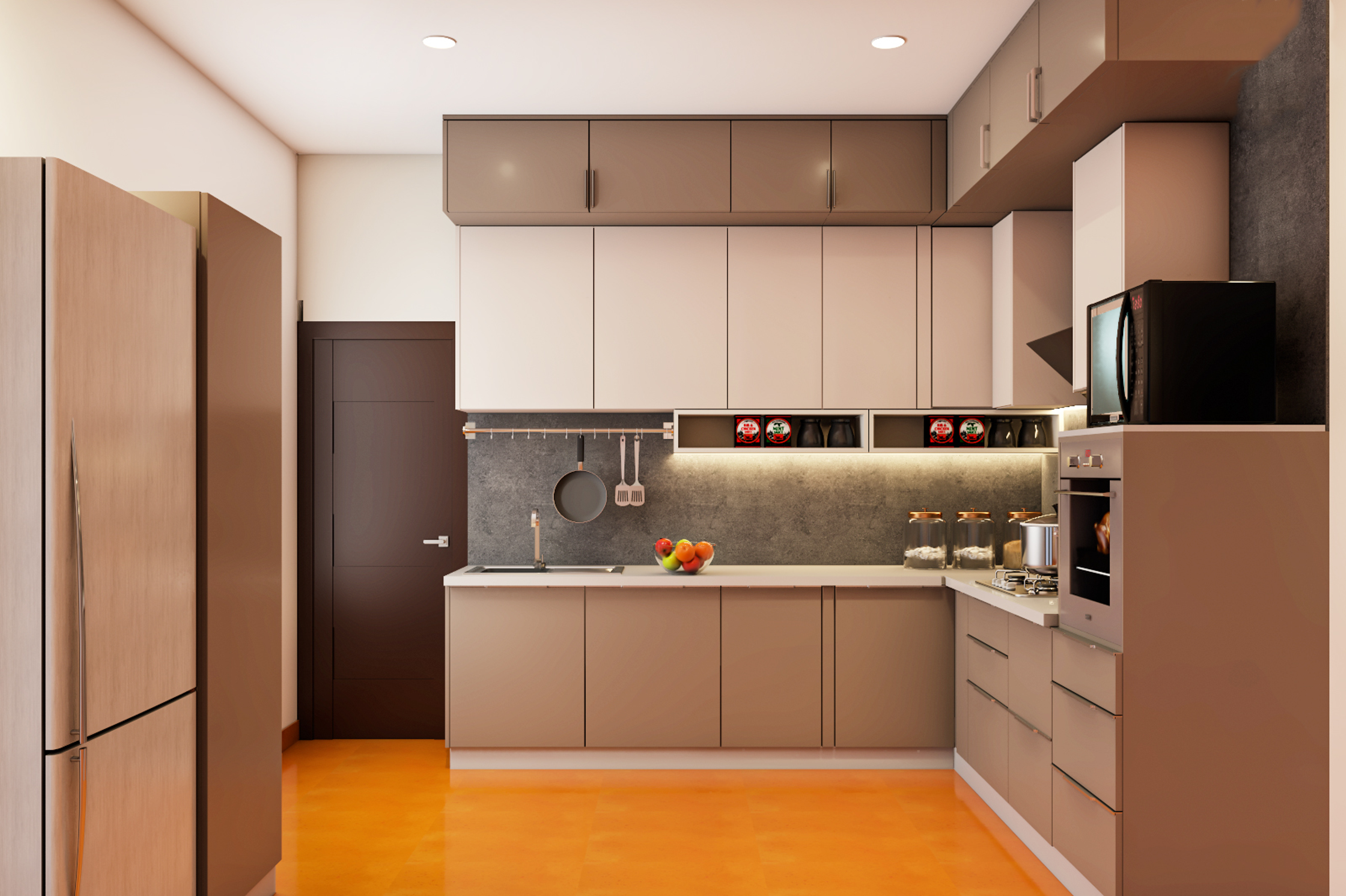 Modern Style L-Shaped Modular Kitchen
