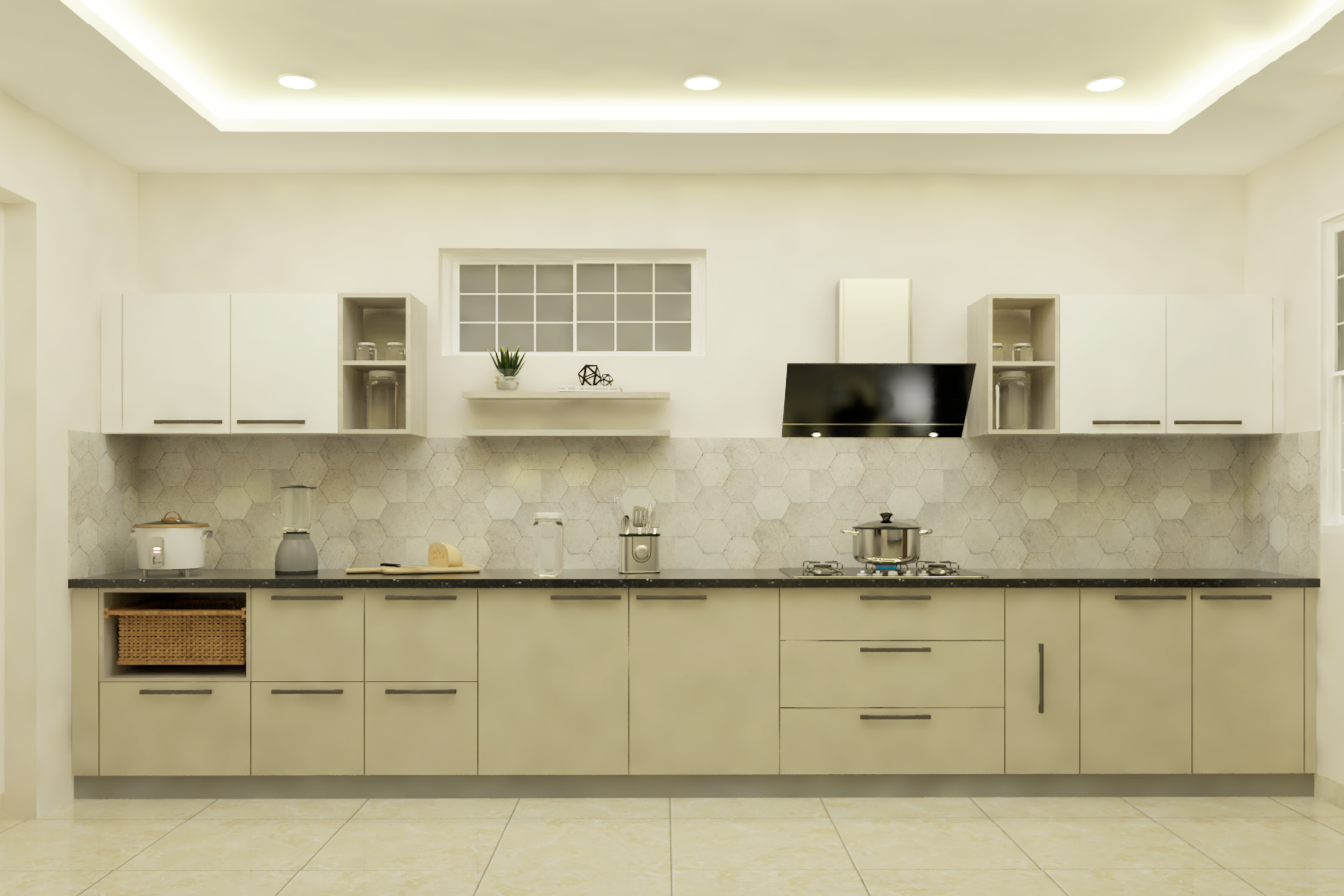 Contemporary Style Parallel Modular Kitchen