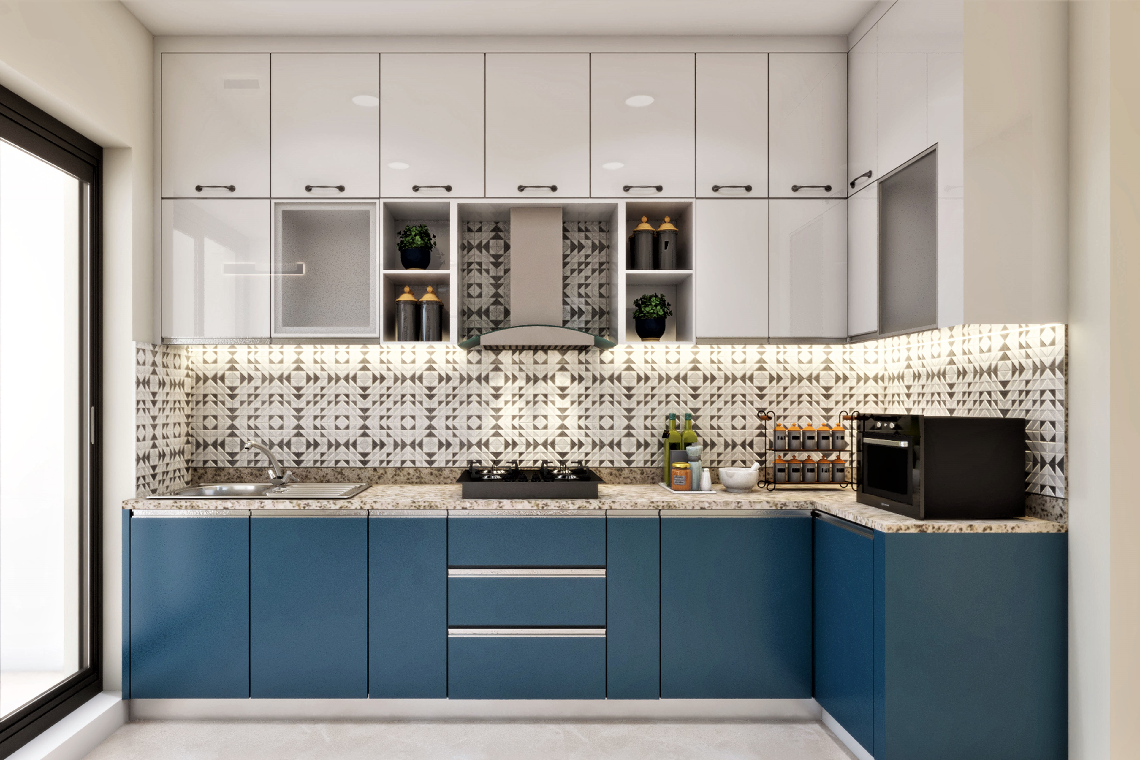 Modern Style L-Shaped Kitchen