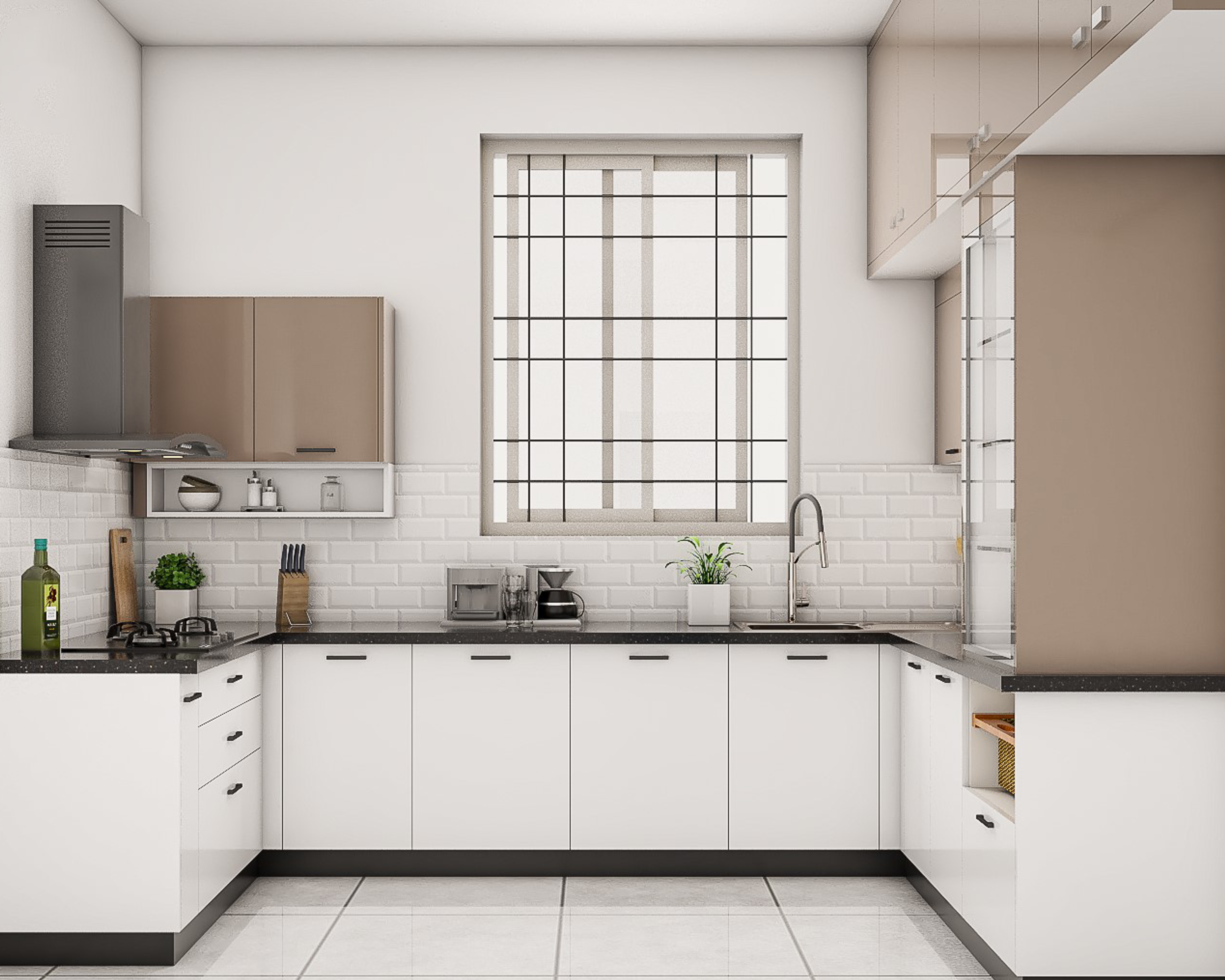 Modern Theme U-Shaped Kitchen