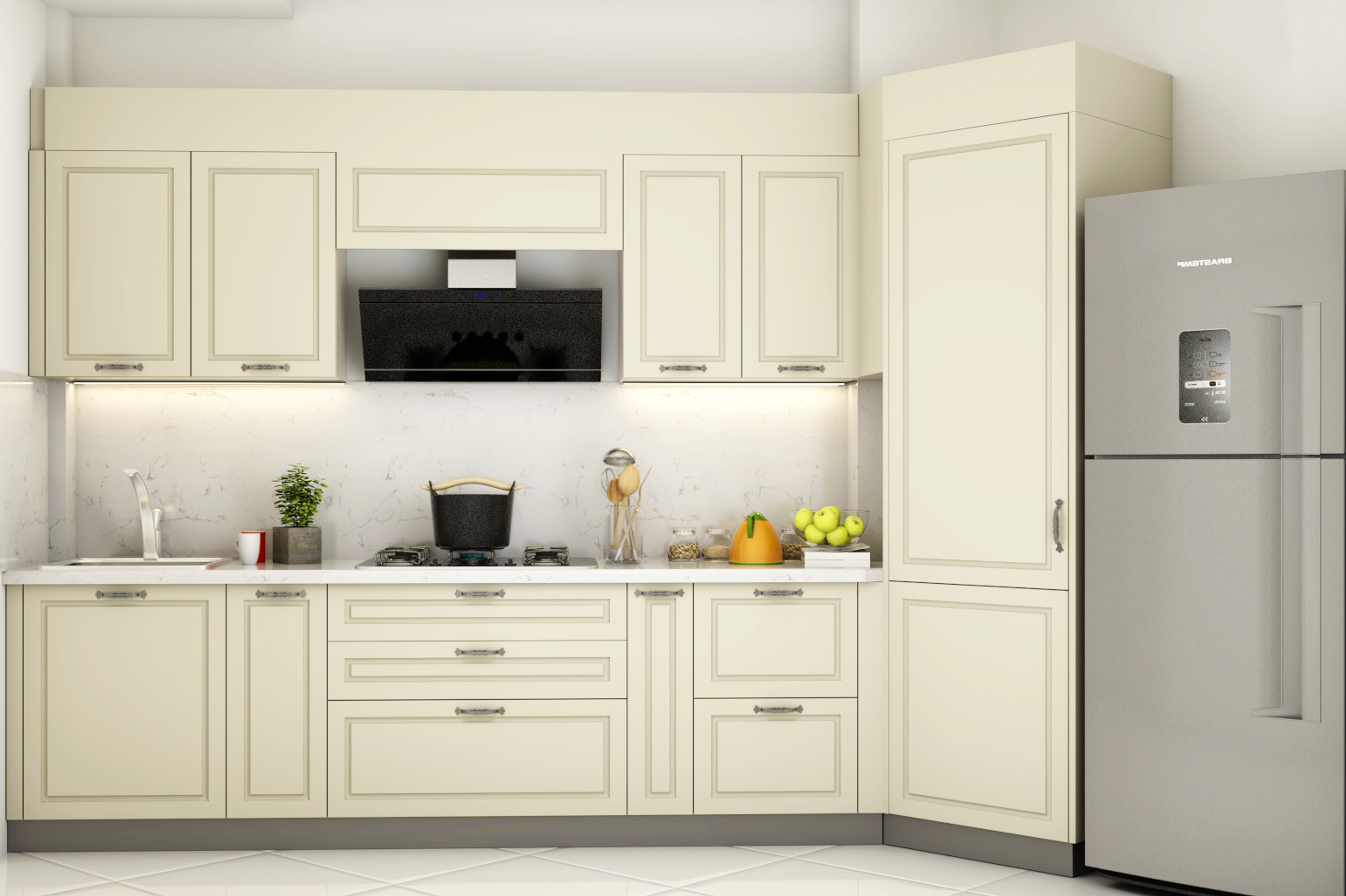 Traditional Style Parallel Modular Kitchen