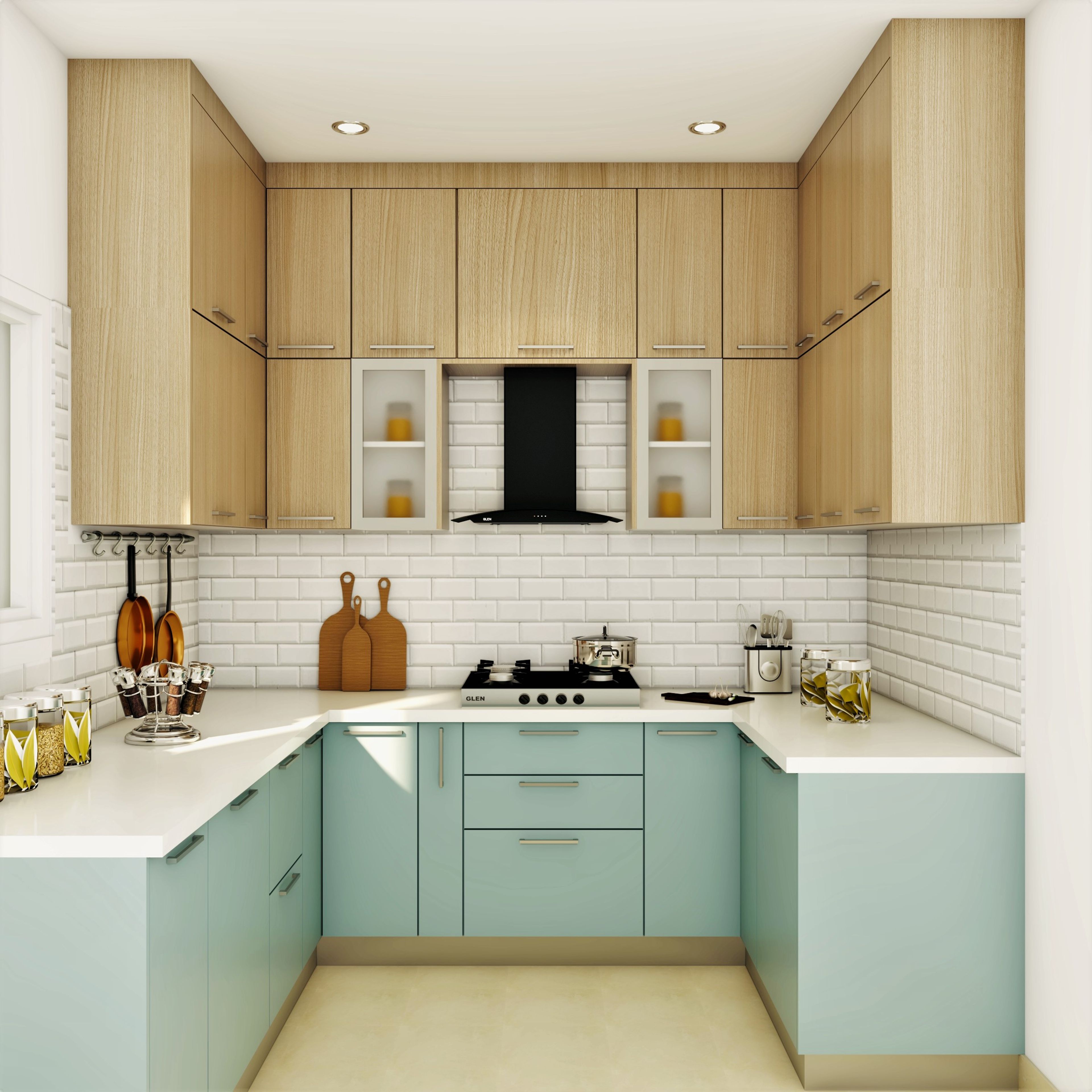 Classic Style U-Shaped Modular Kitchen