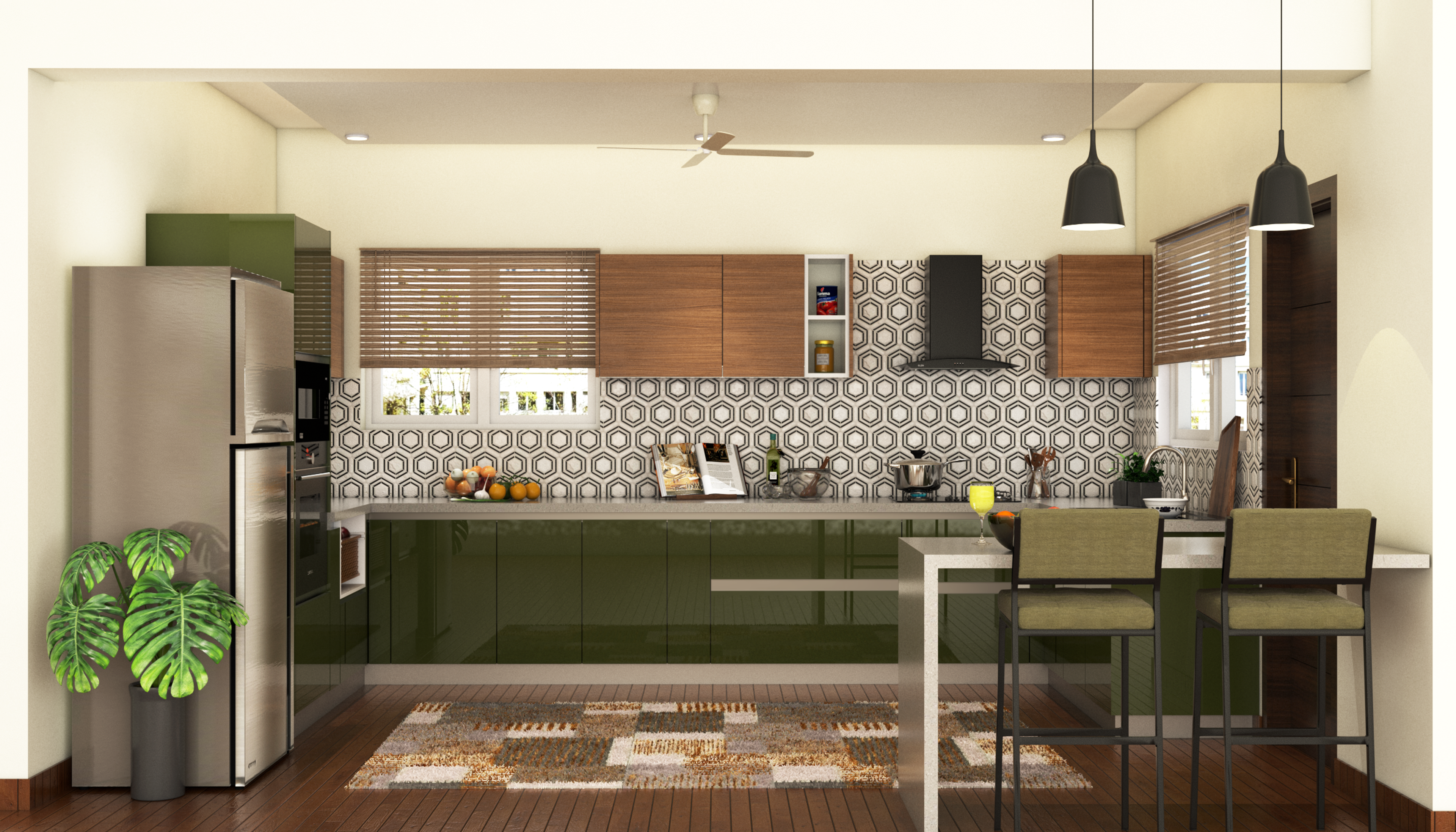 Convenient Classic Style Modular Kitchen