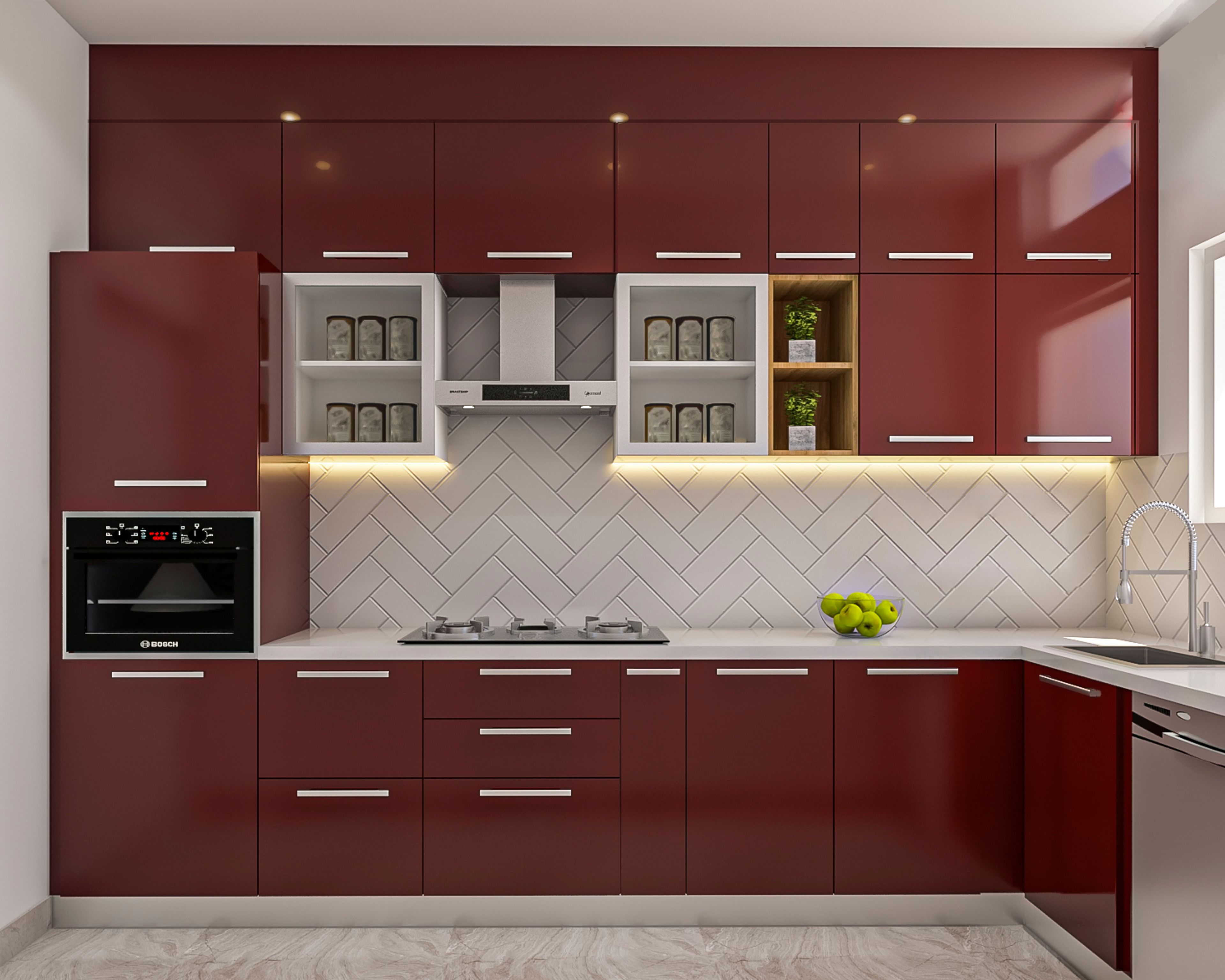 Modern Style L-Shaped Kitchen