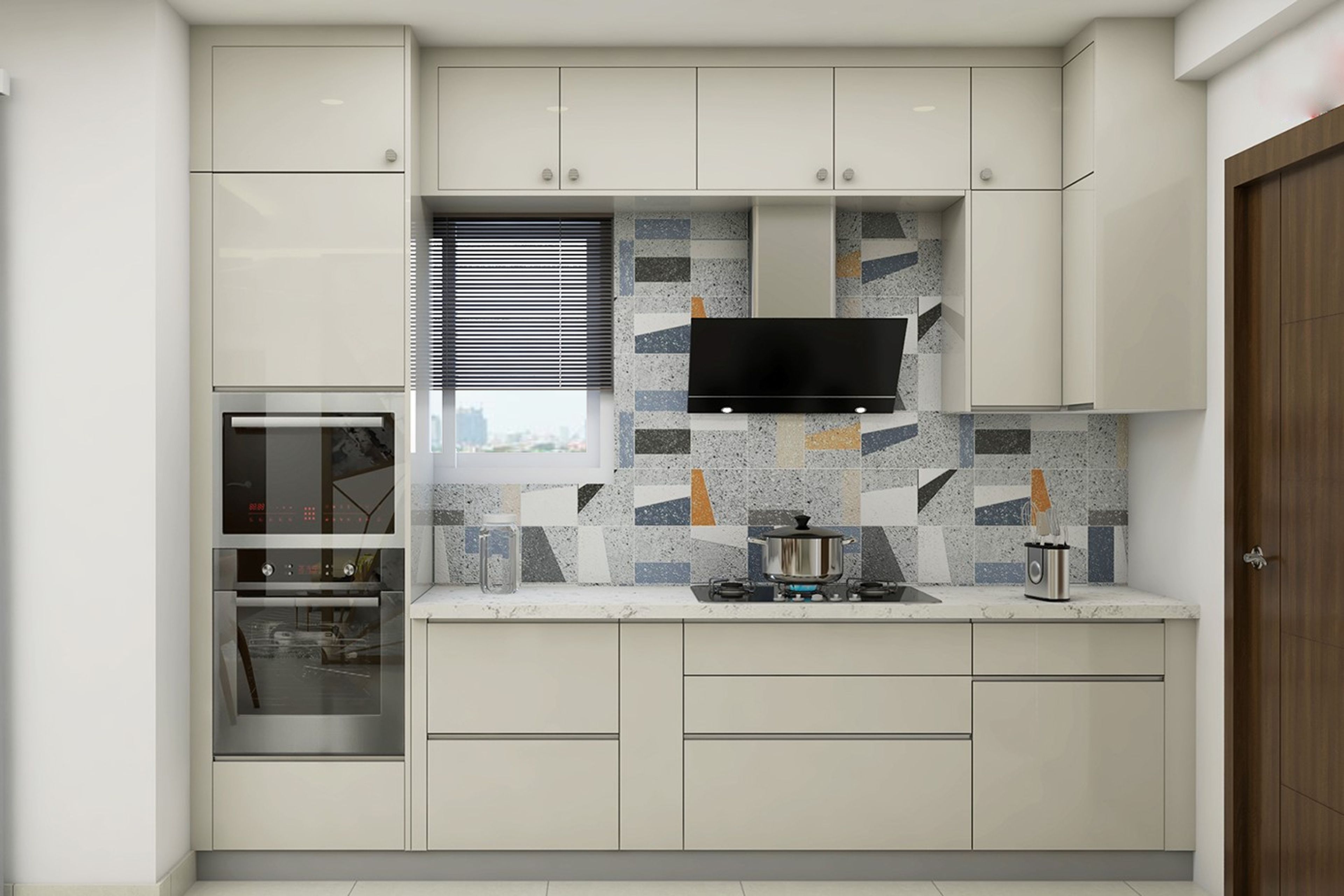 Contemporary Style Parallel Modular Kitchen