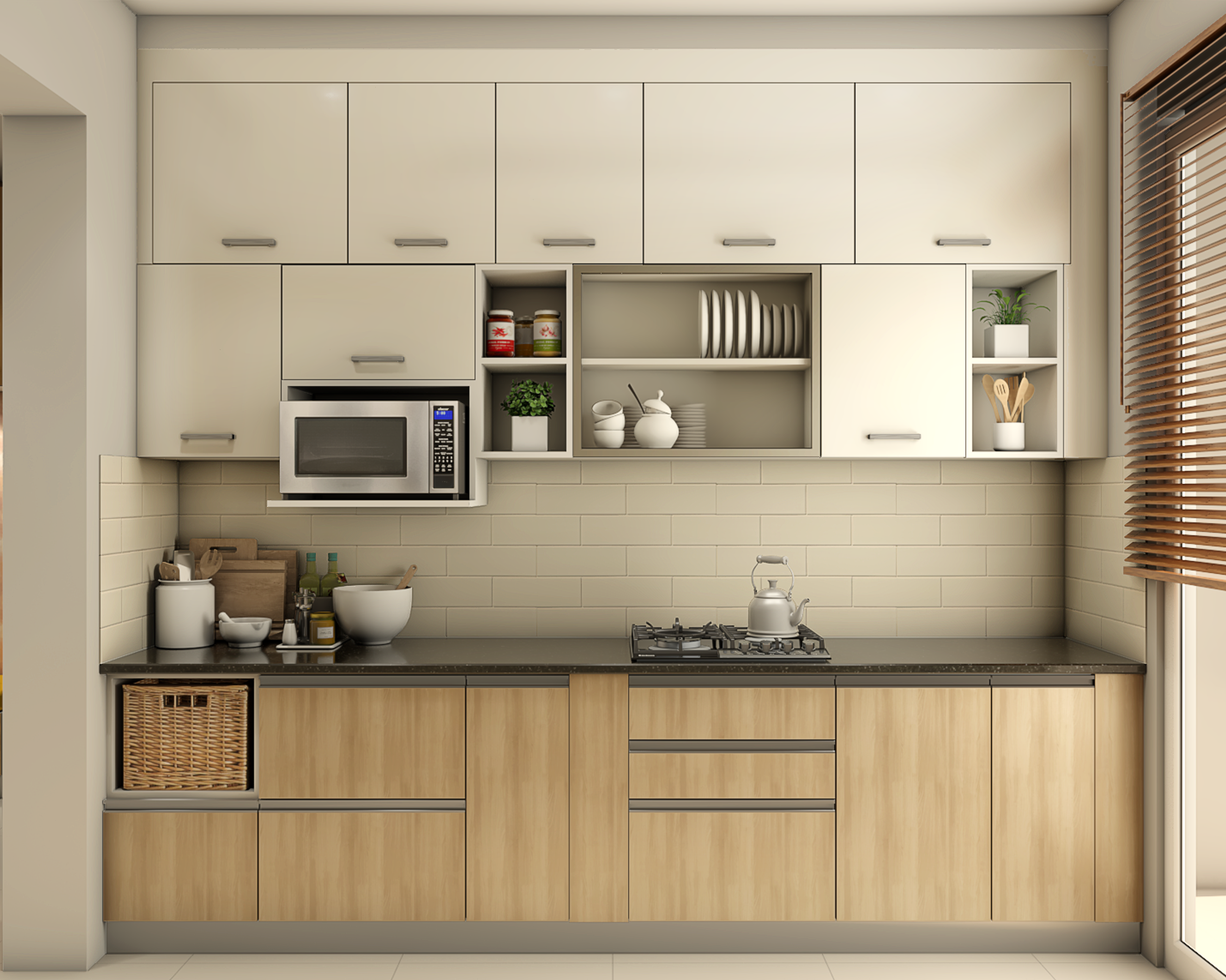White and Wood Kitchen Designs