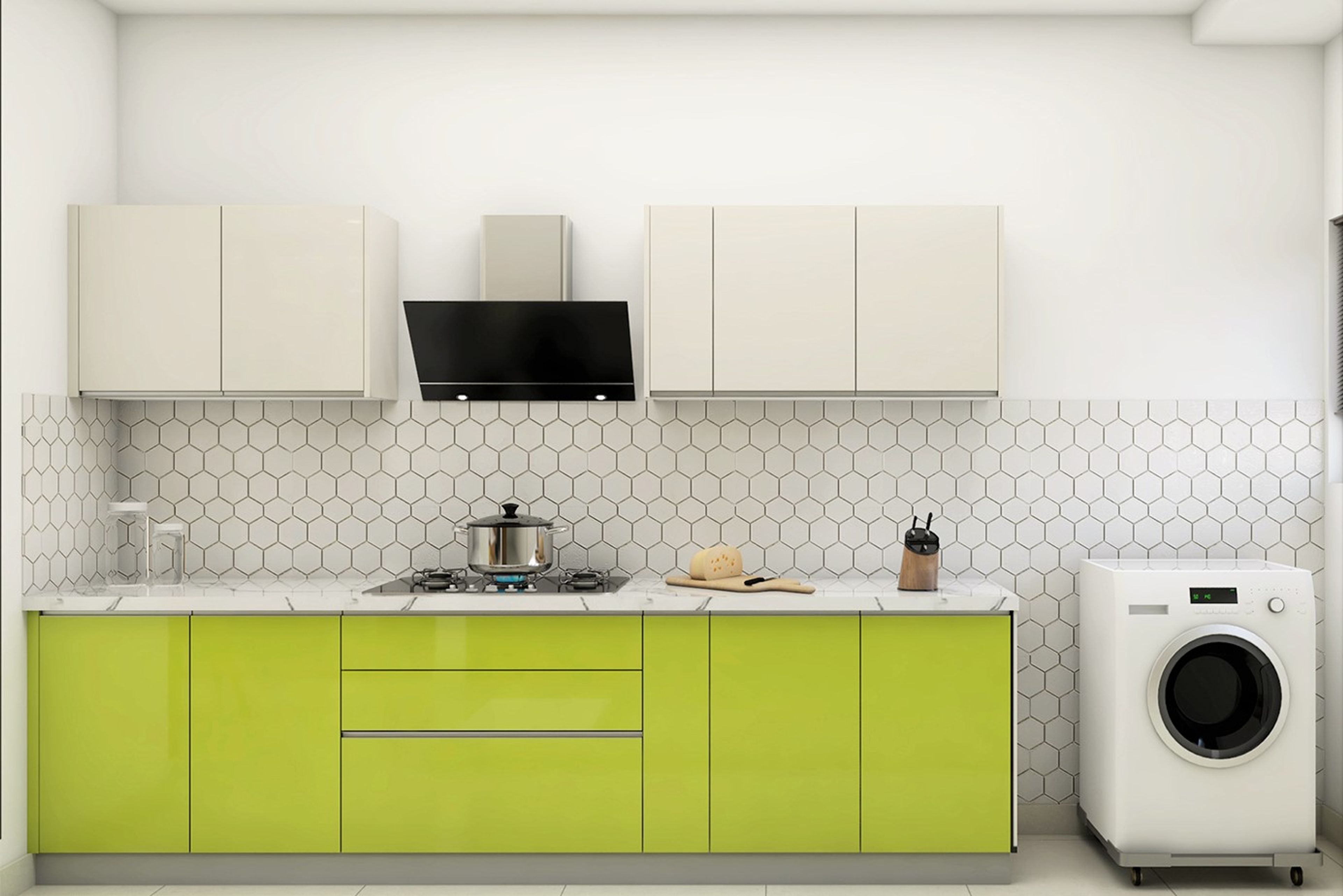 Modular Green Kitchen Design