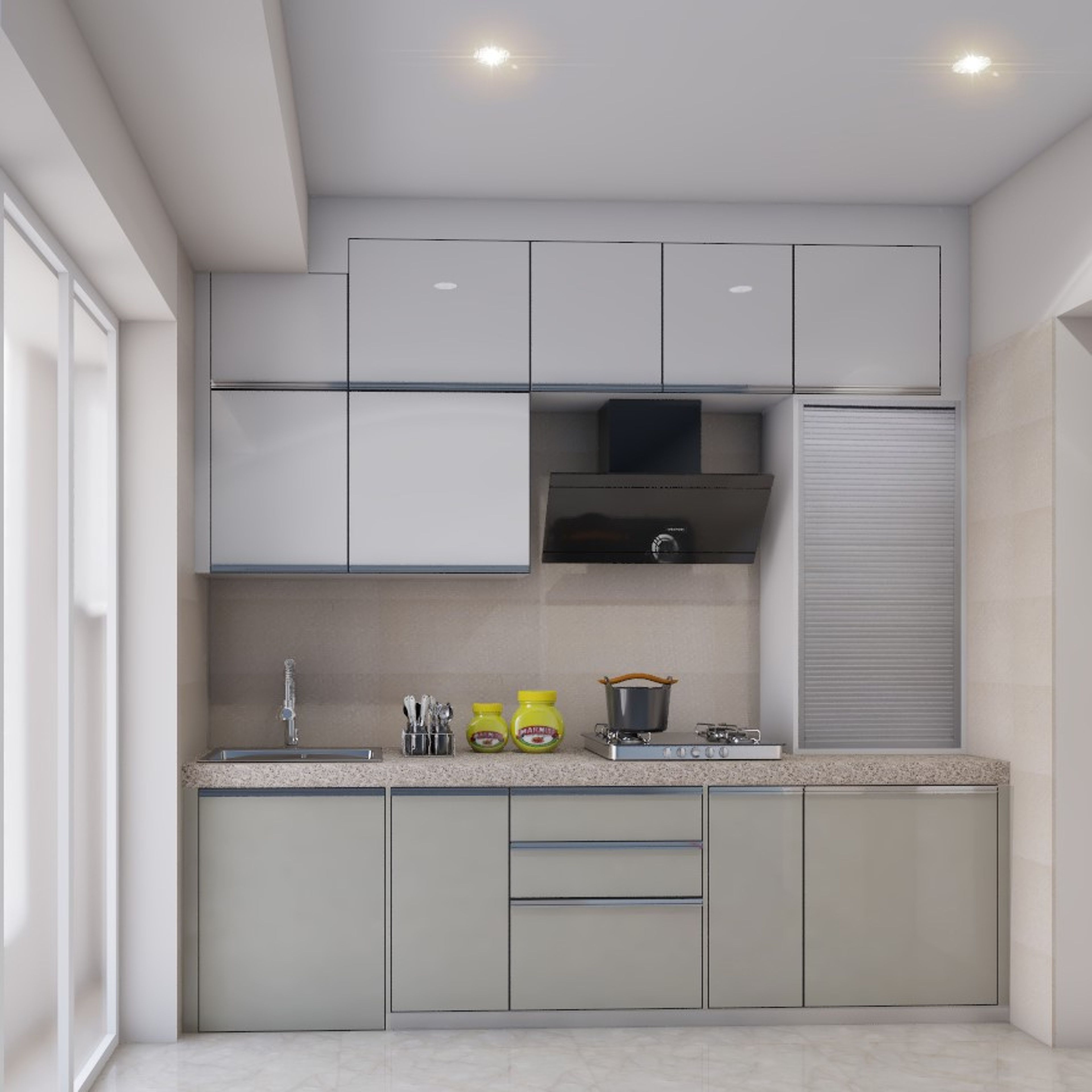 Grey Parallel Kitchen