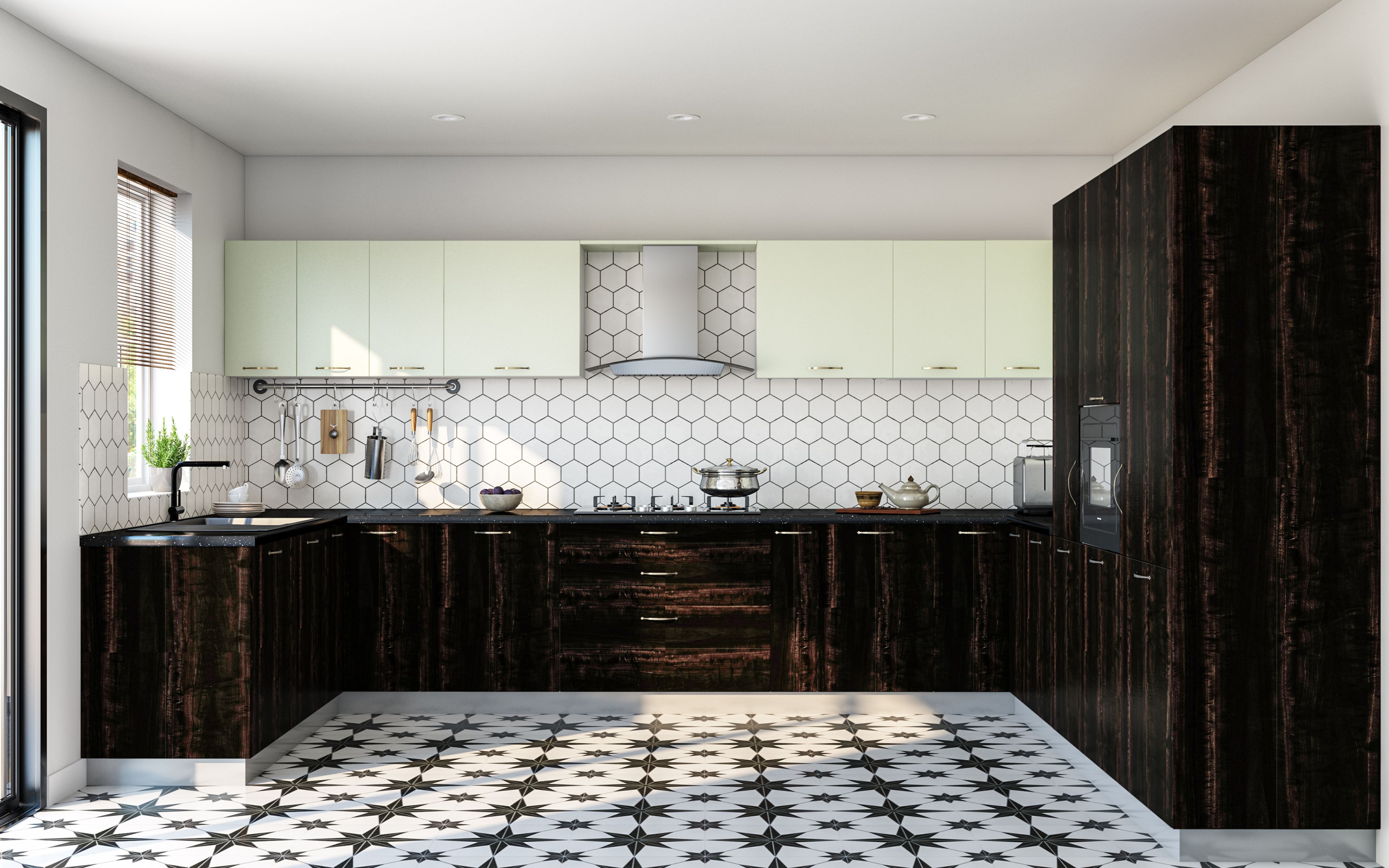 Rustic Black and White Kitchen