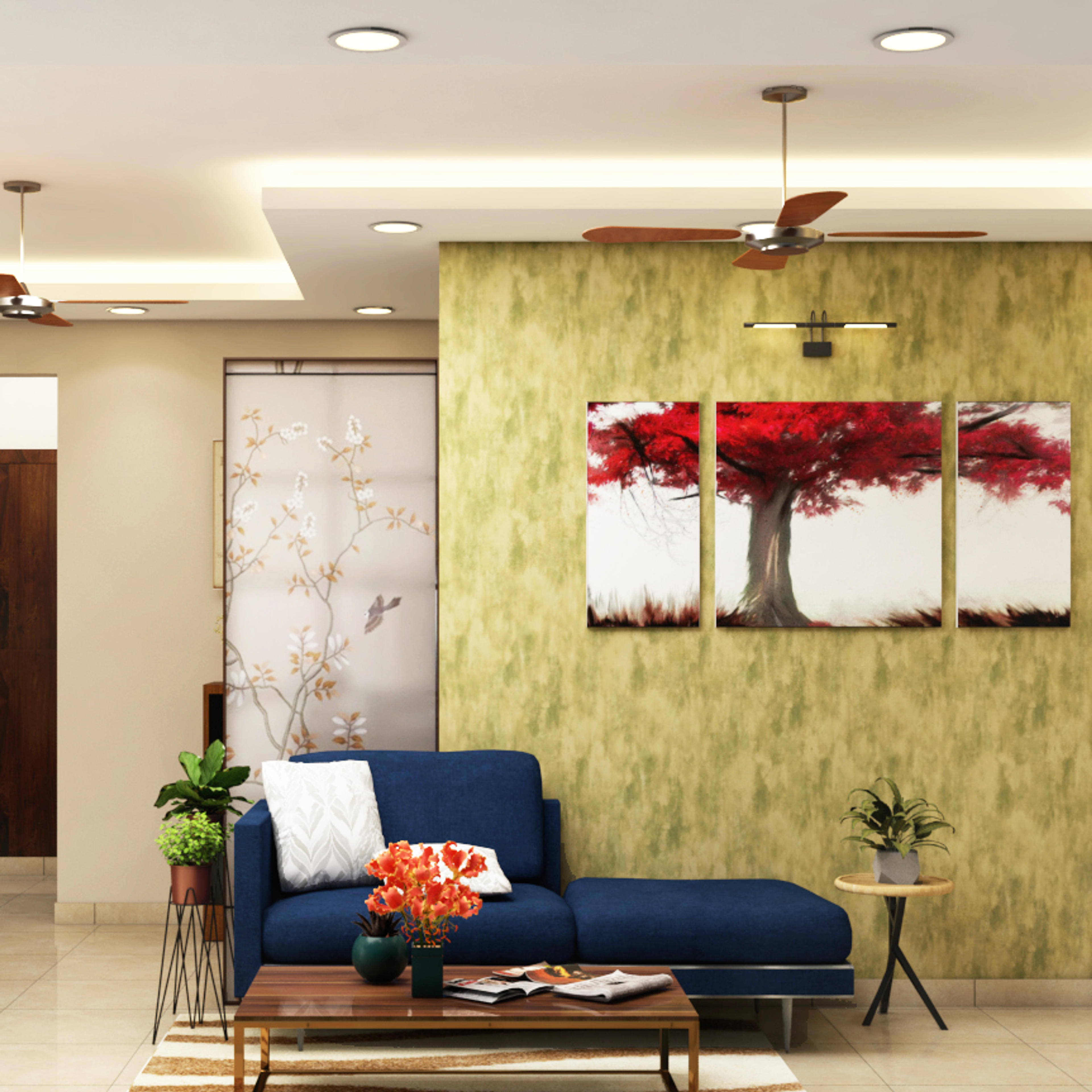 Contemporary Style Compact Sized Living Room