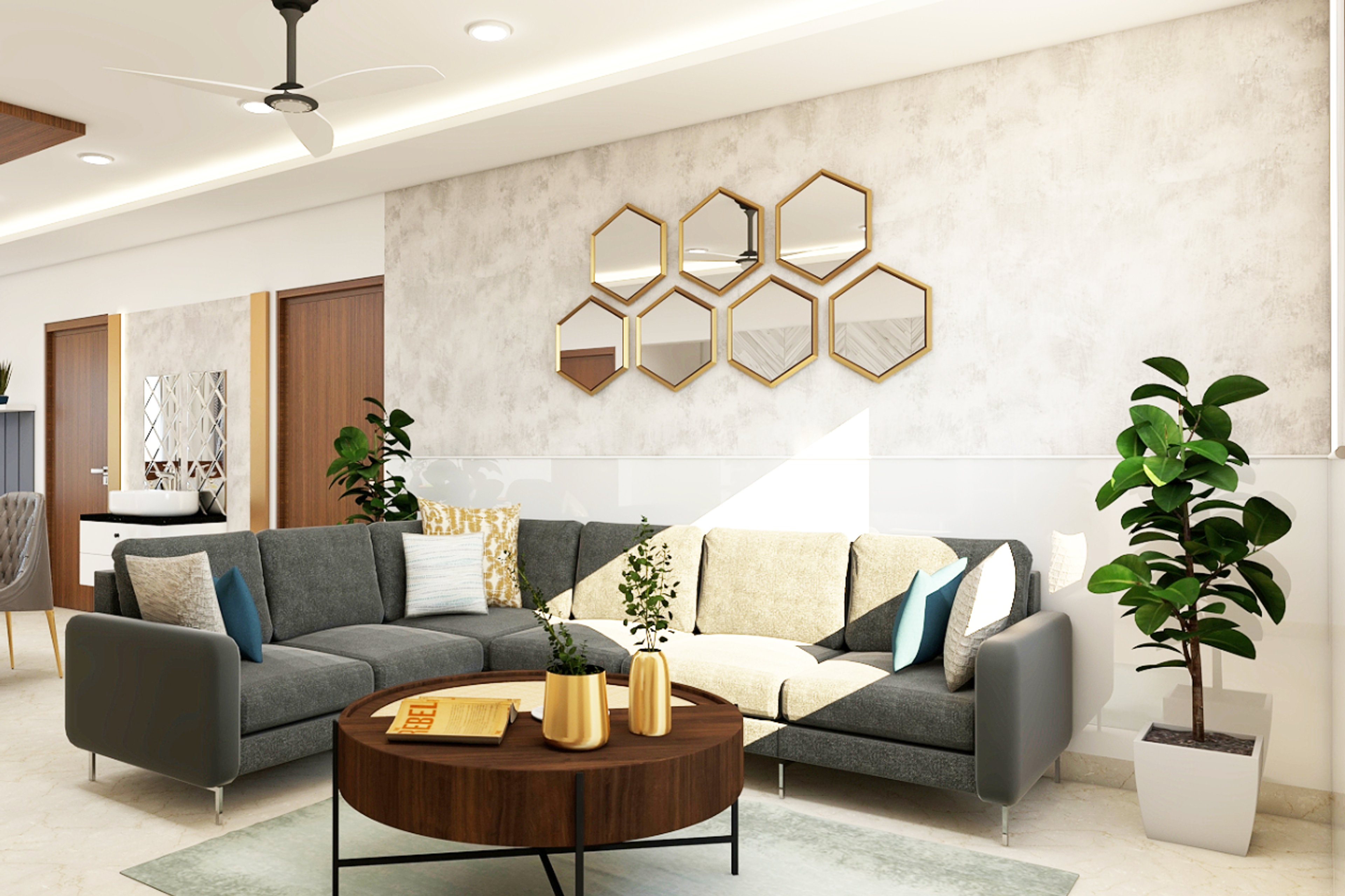 Convenient Contemporary Theme Spacious Living Room