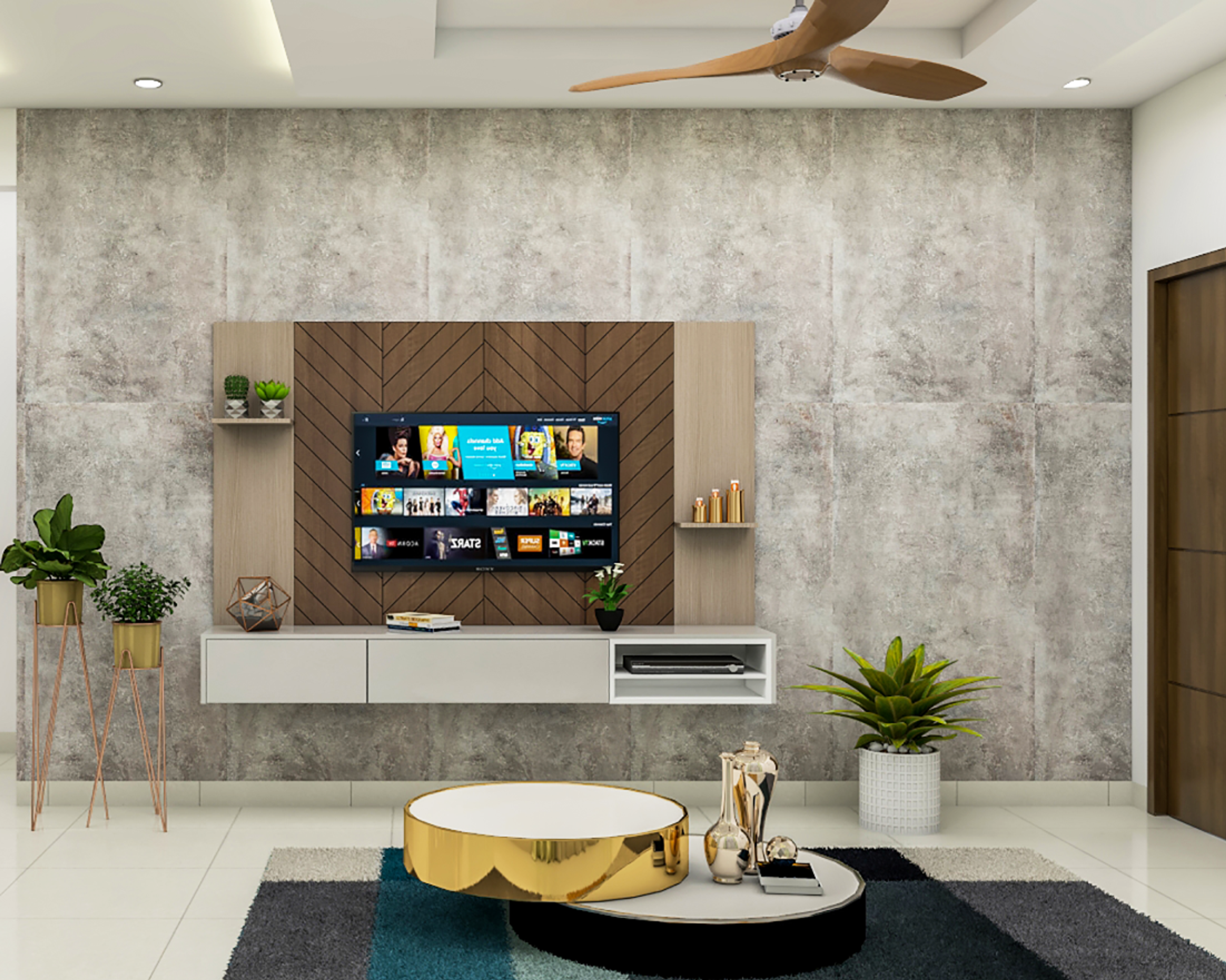 Modern Living Room - Livspace