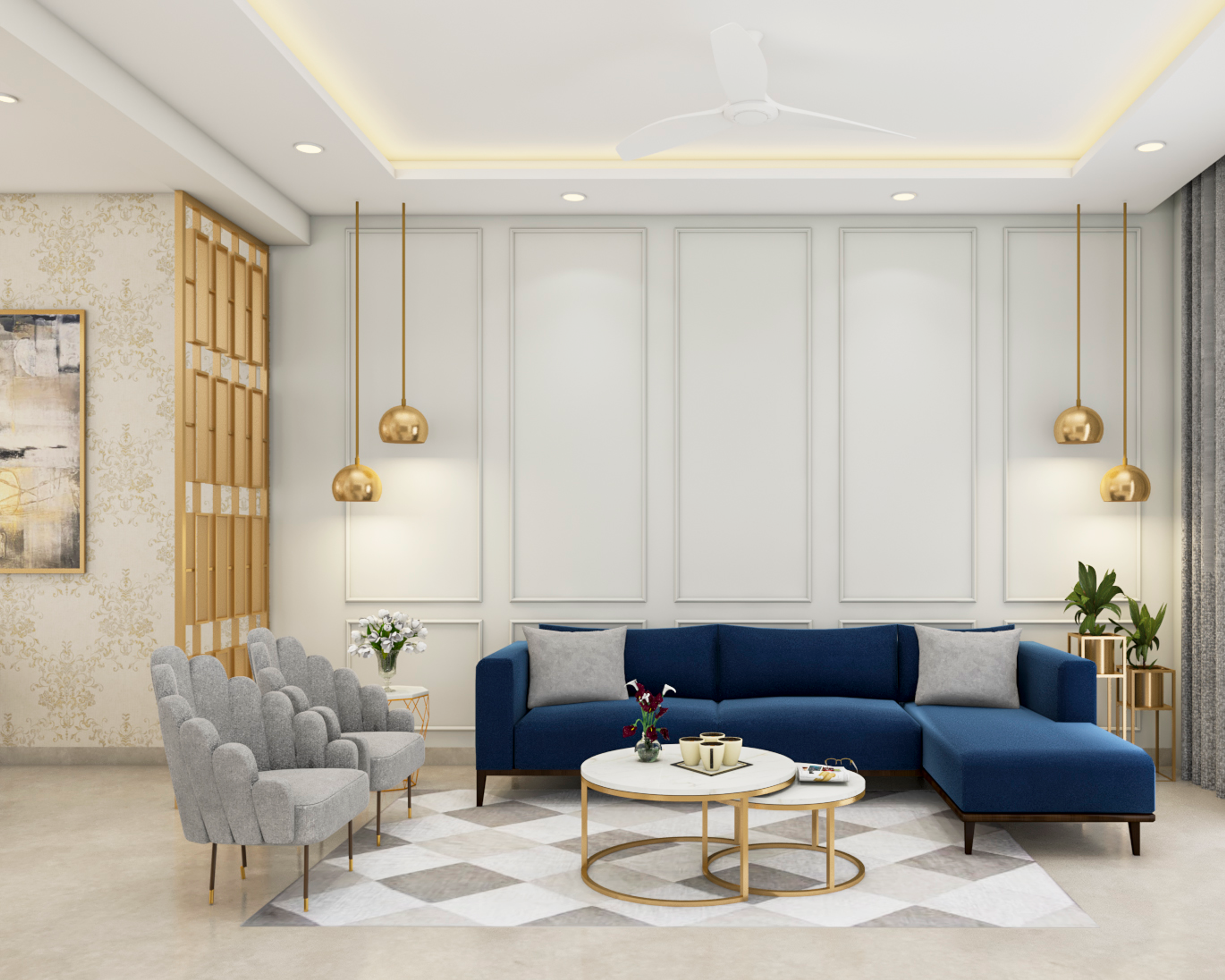 Contemporary Style Spacious Living Room