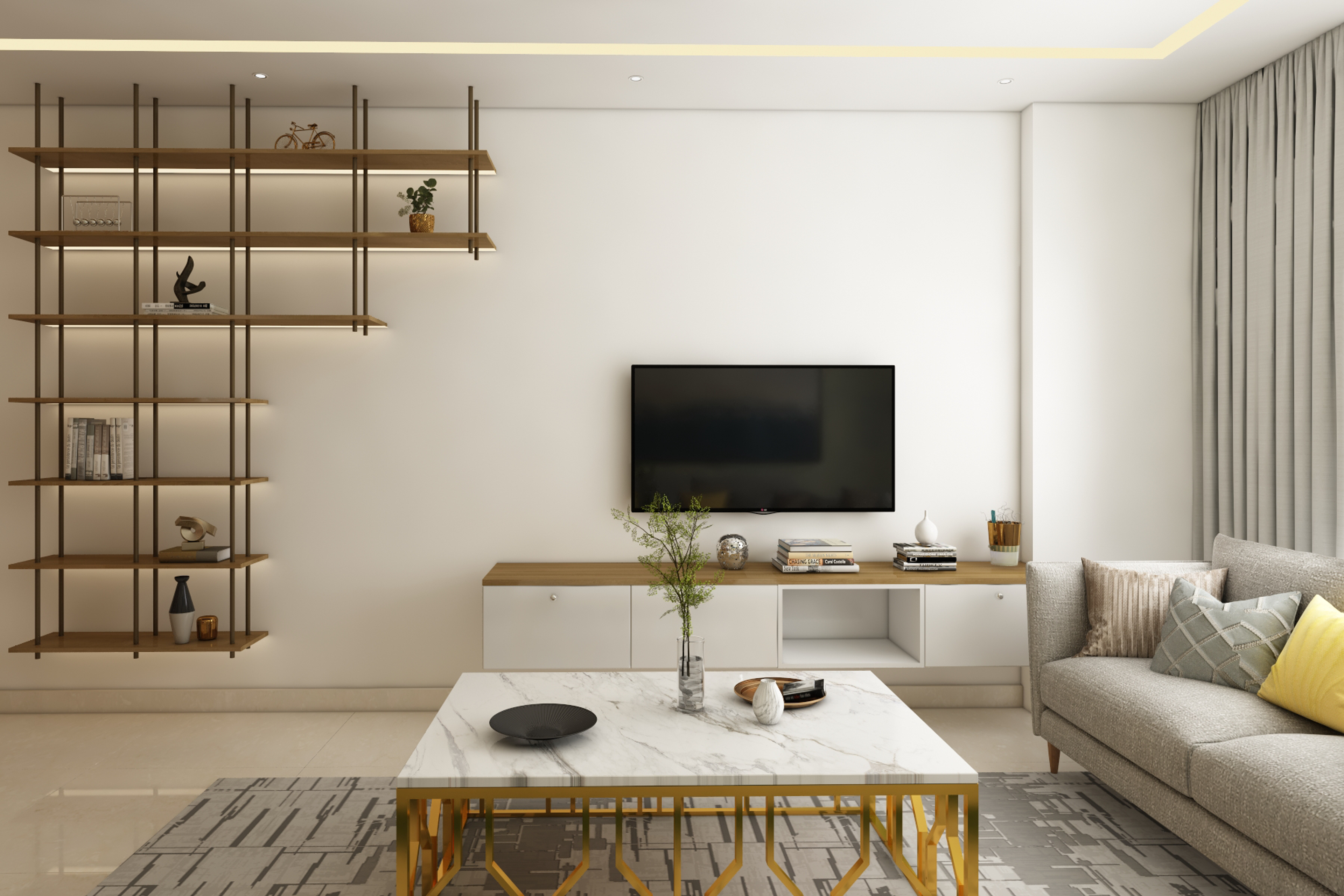 Spacious Living Room - Livspace