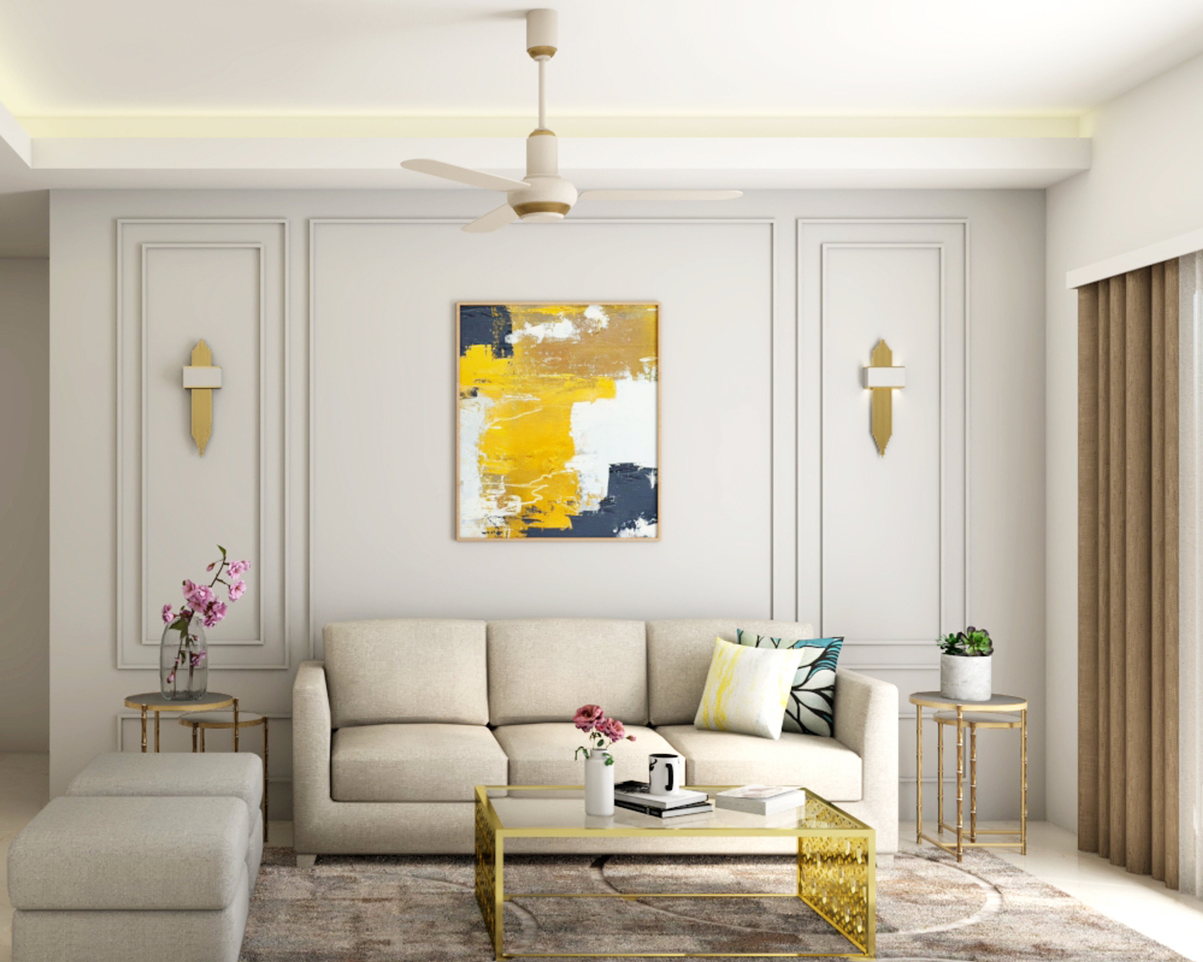 Contemporary Styled Compact Sized Living Room