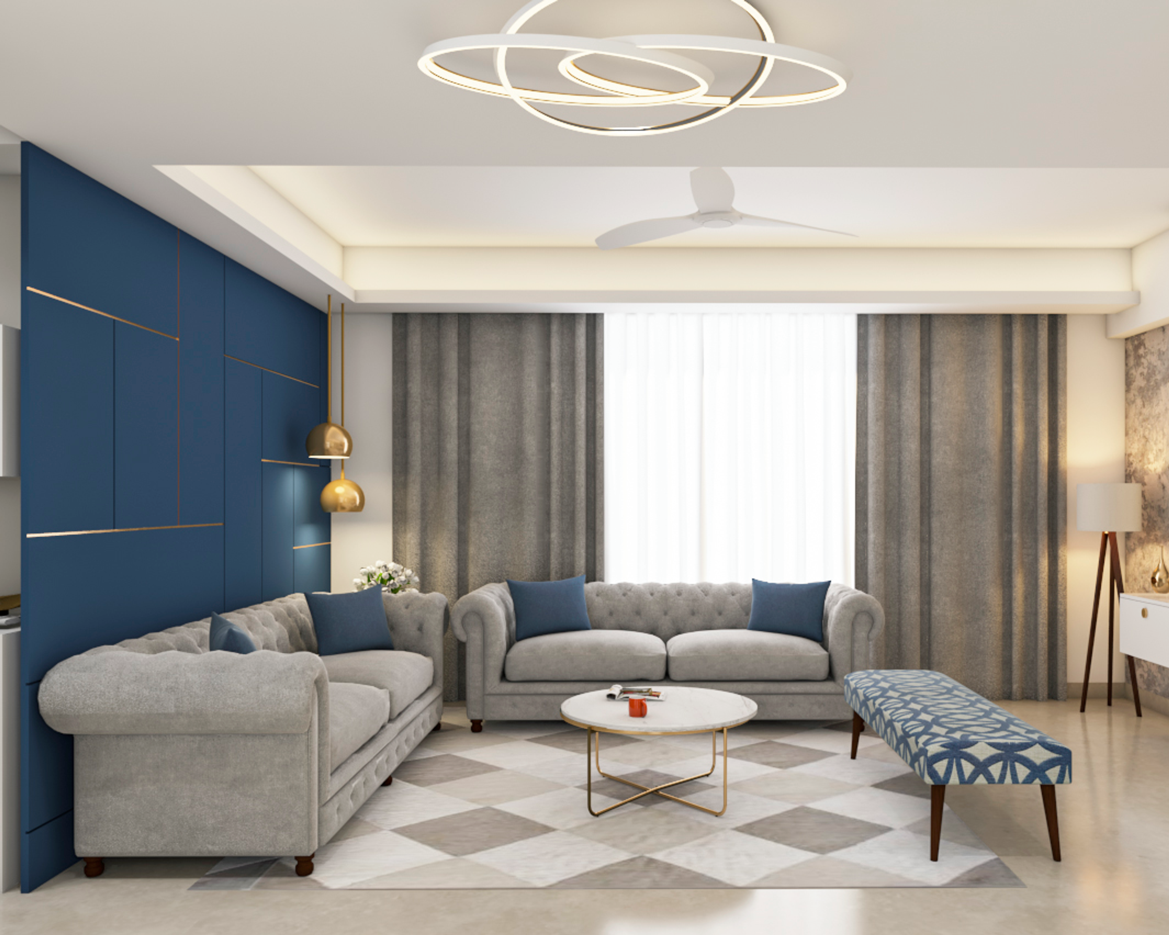 Modern Living Room - Livspace