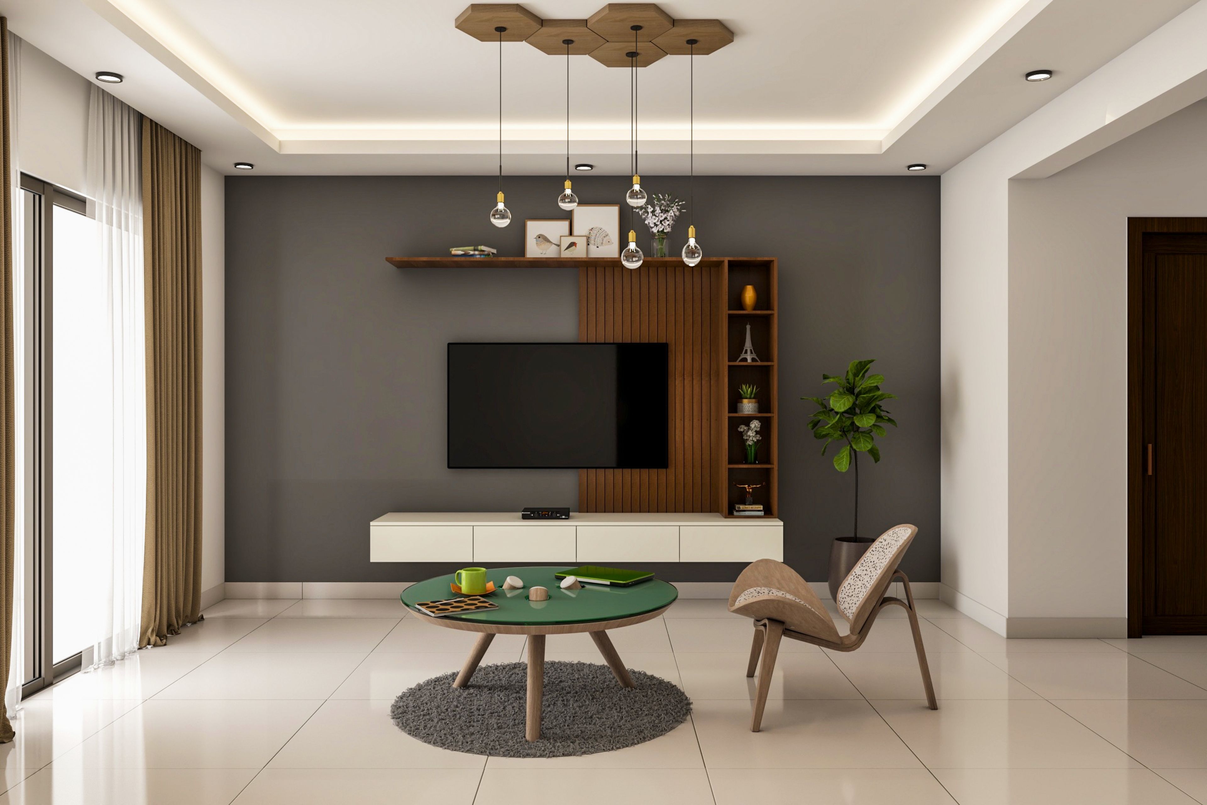 Modern Living Room - Livspace