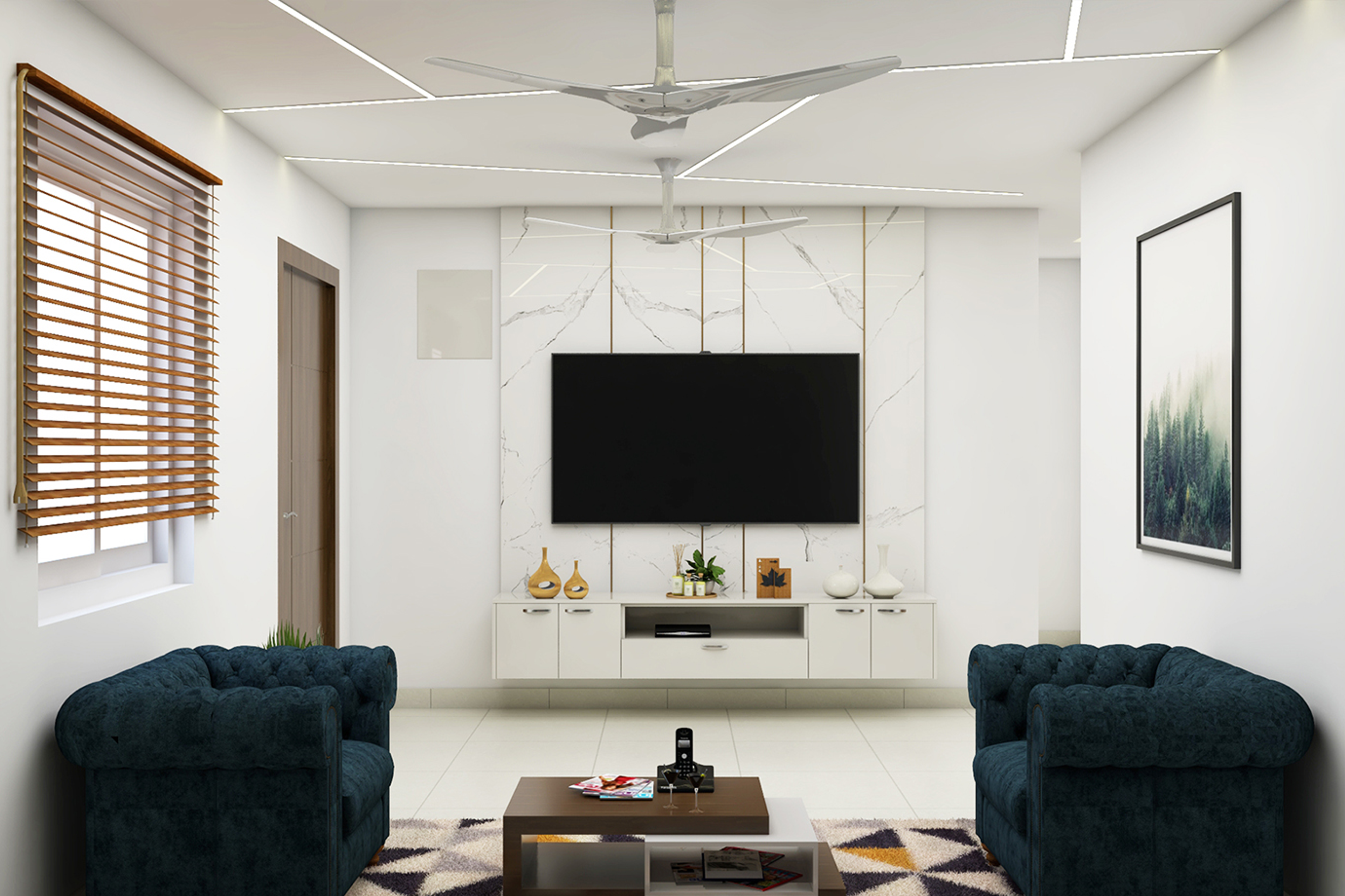 Spacious Living Room - Livspace