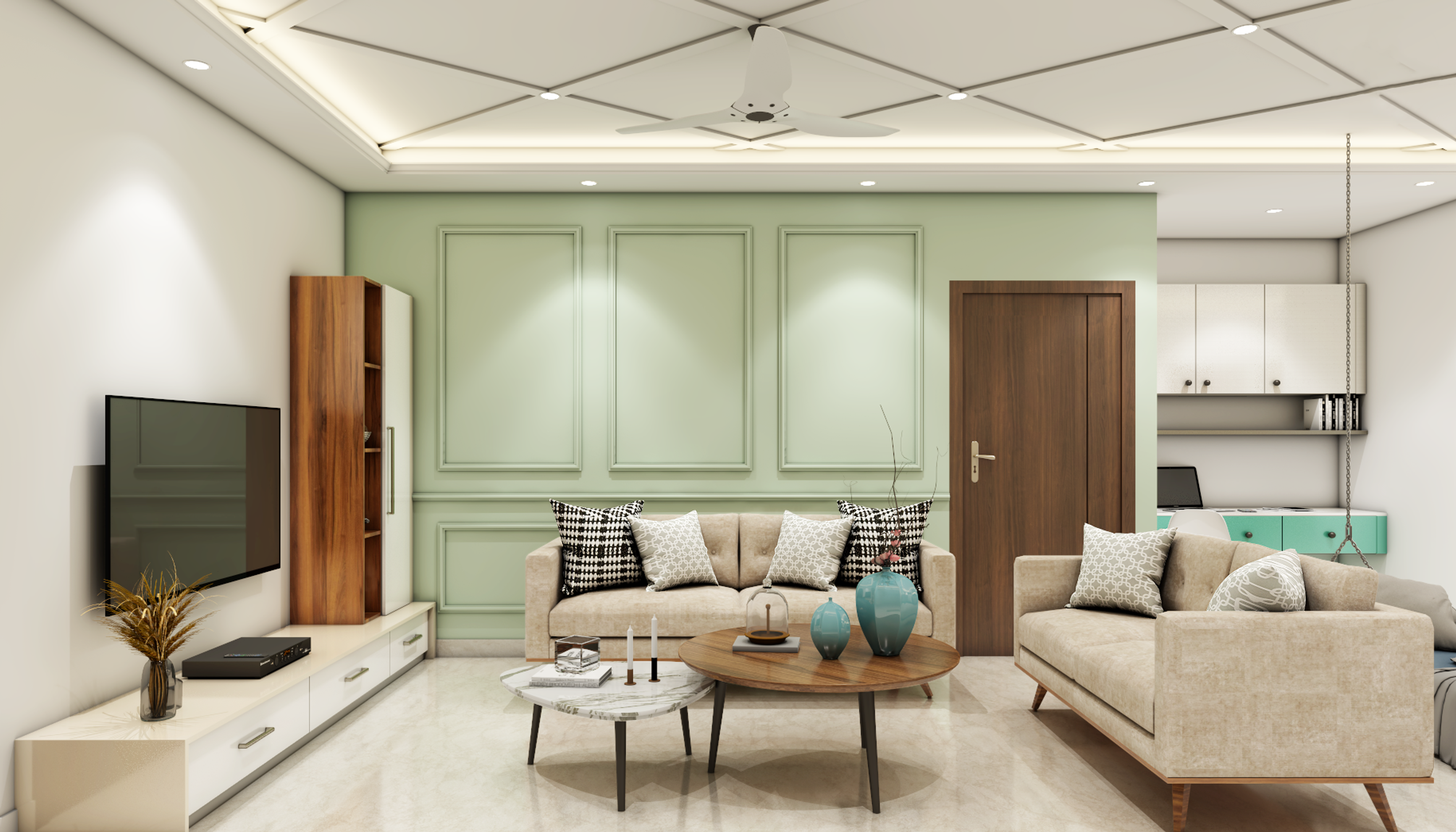 Modern Style Spacious Convenient Living Room