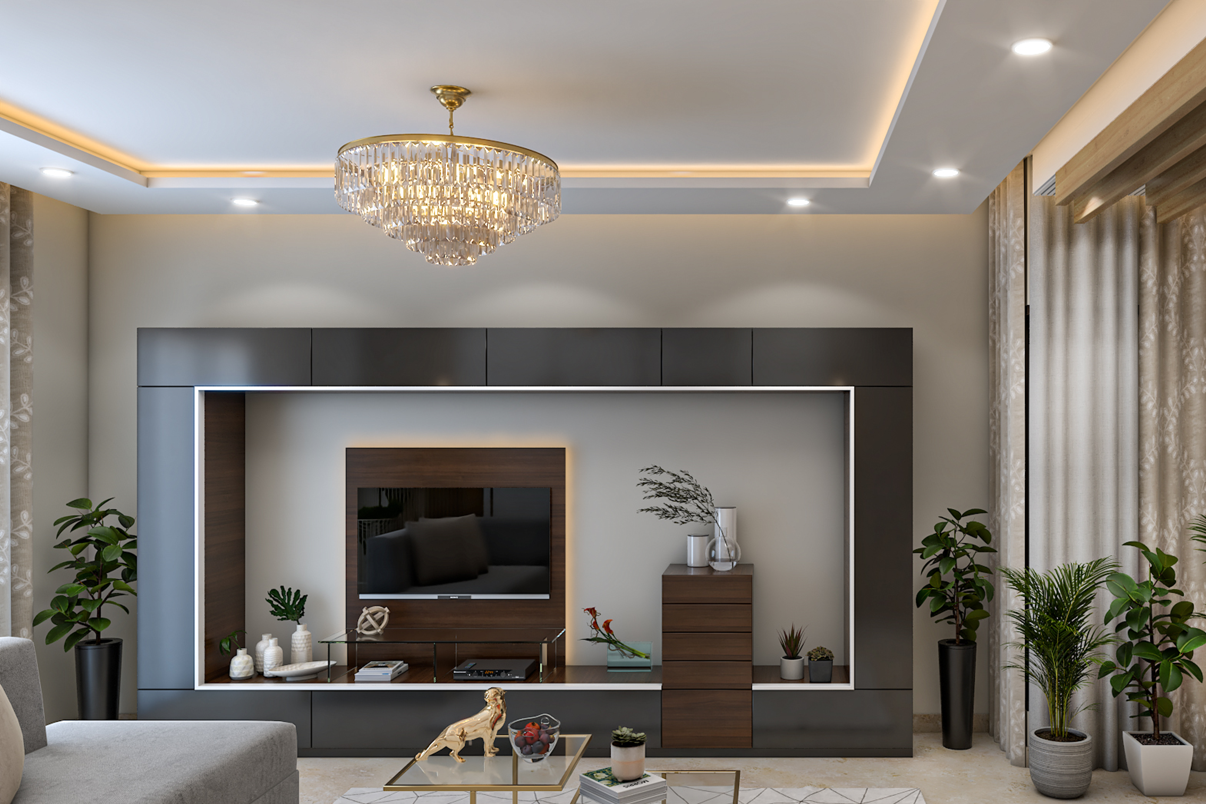 Modern Living Room - Livspace