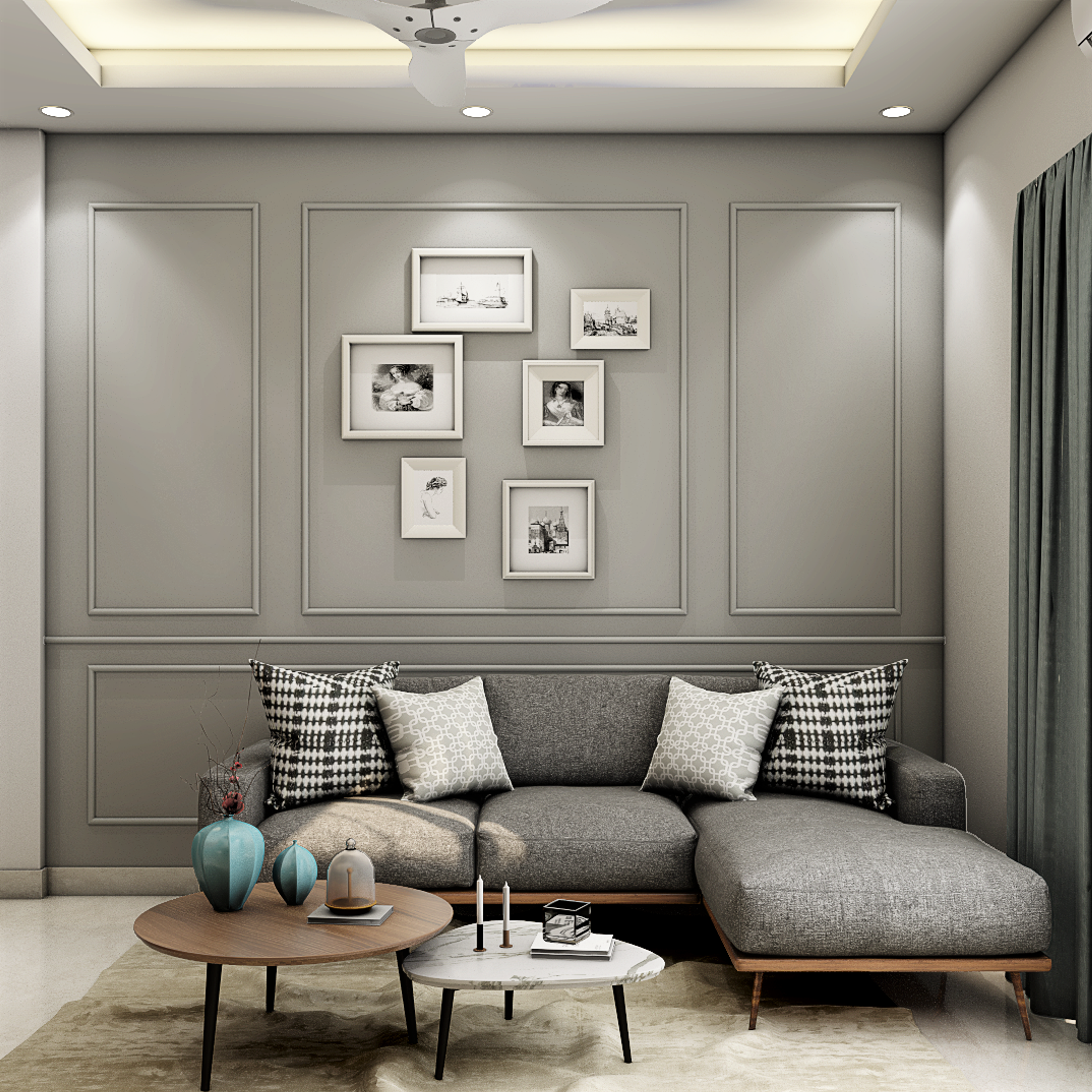 Modern Style Compact Sized Living Room