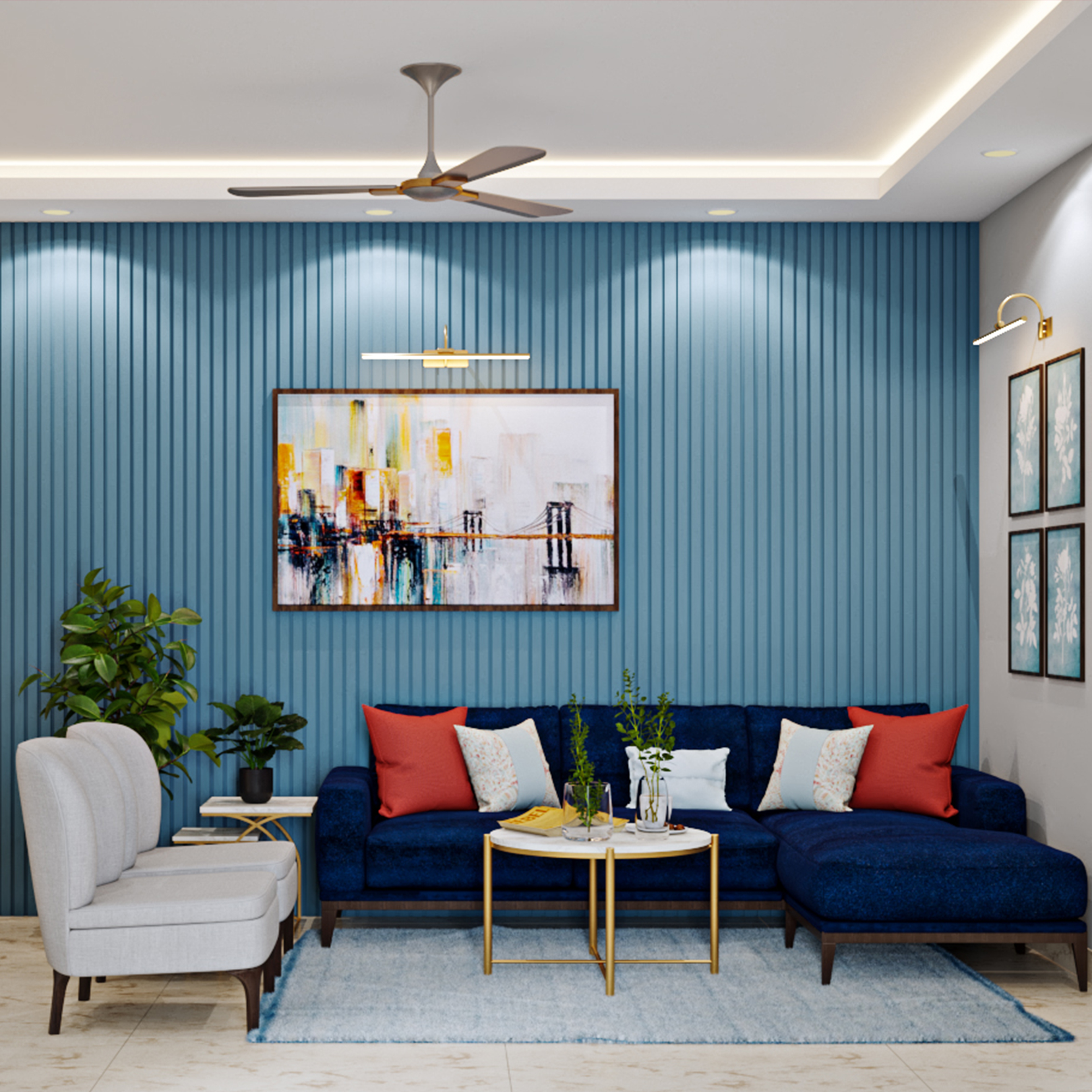 Modern Style Compact Sized Living Room