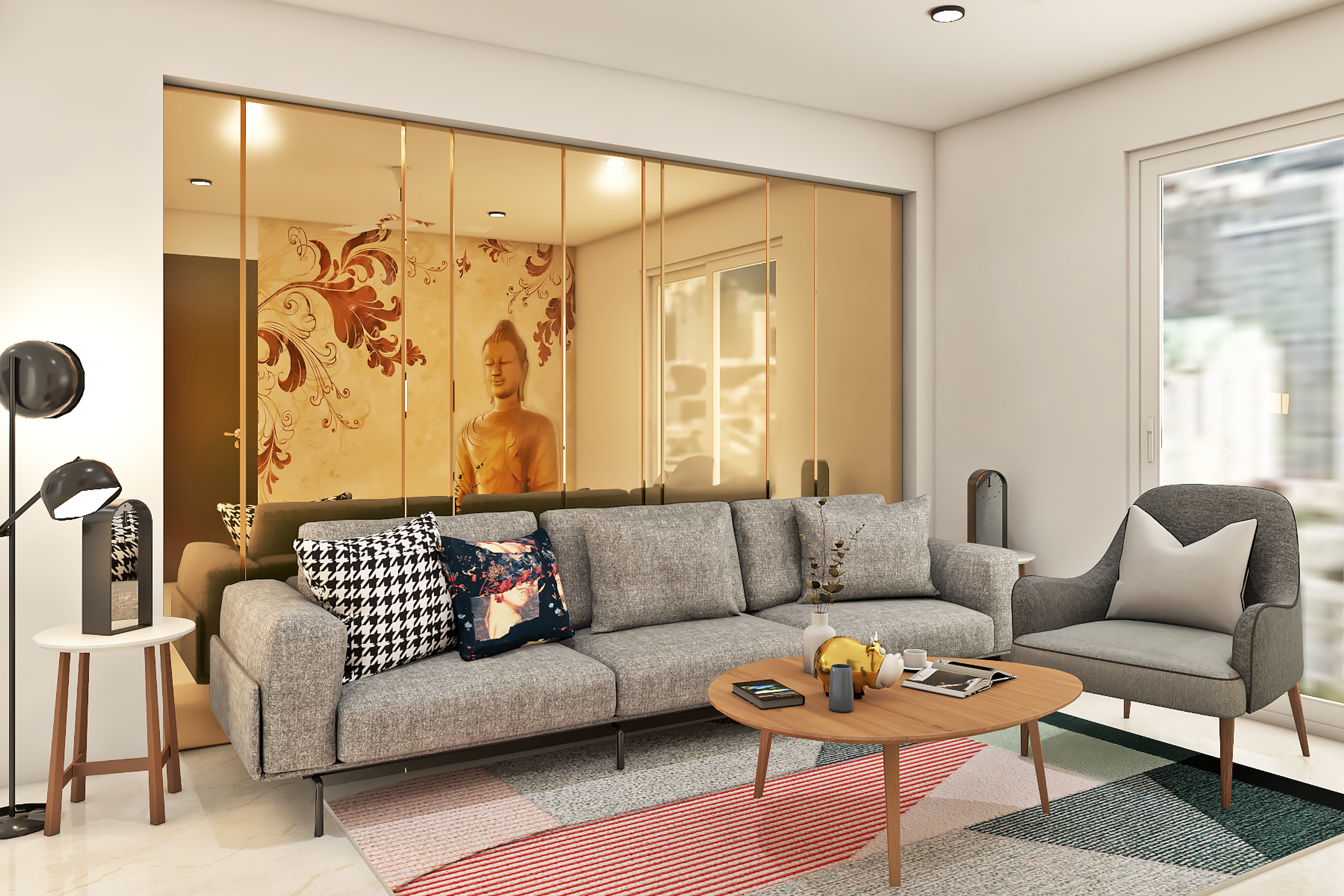 Modern Style Compact Sized Living Room