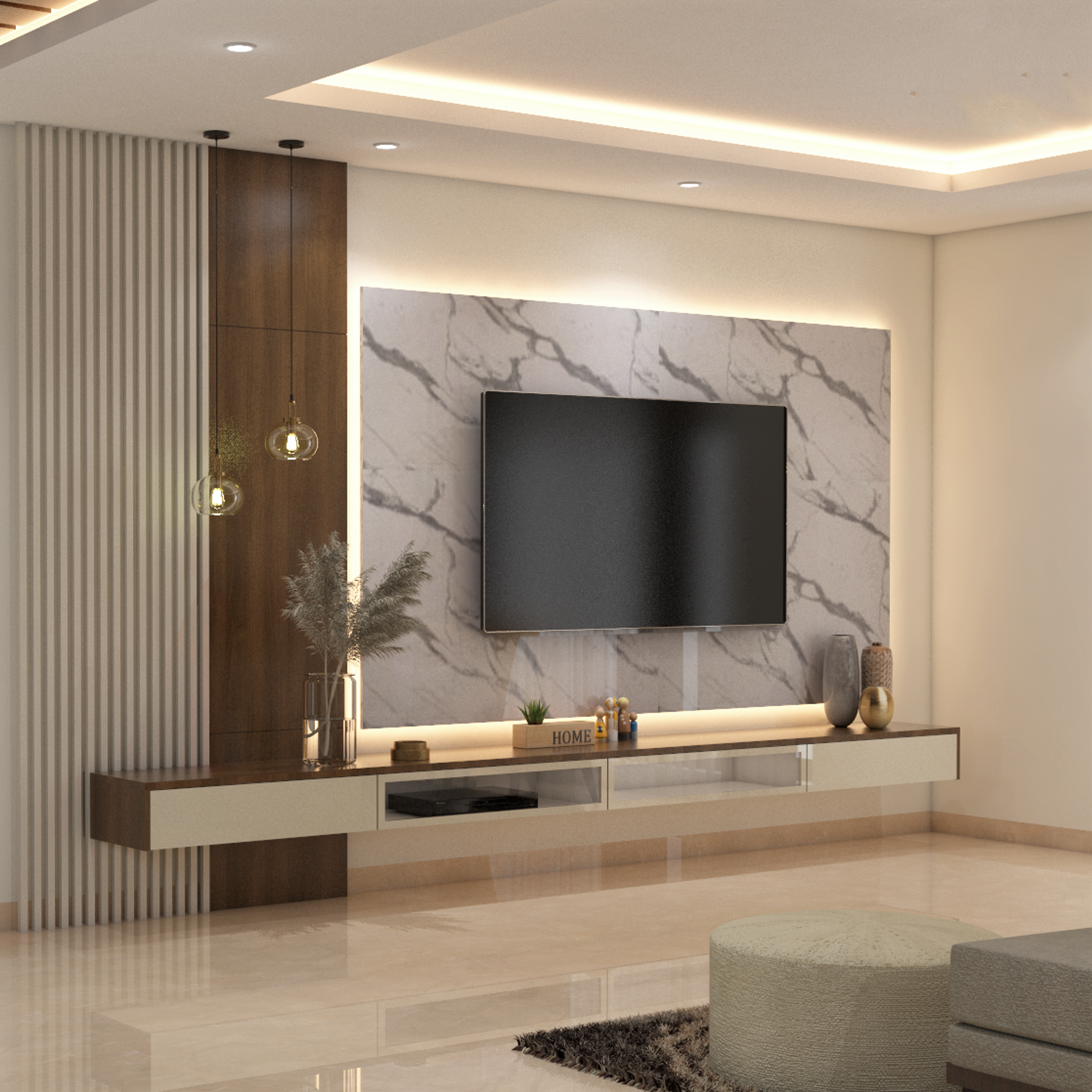 Modern Living Room - Livspace