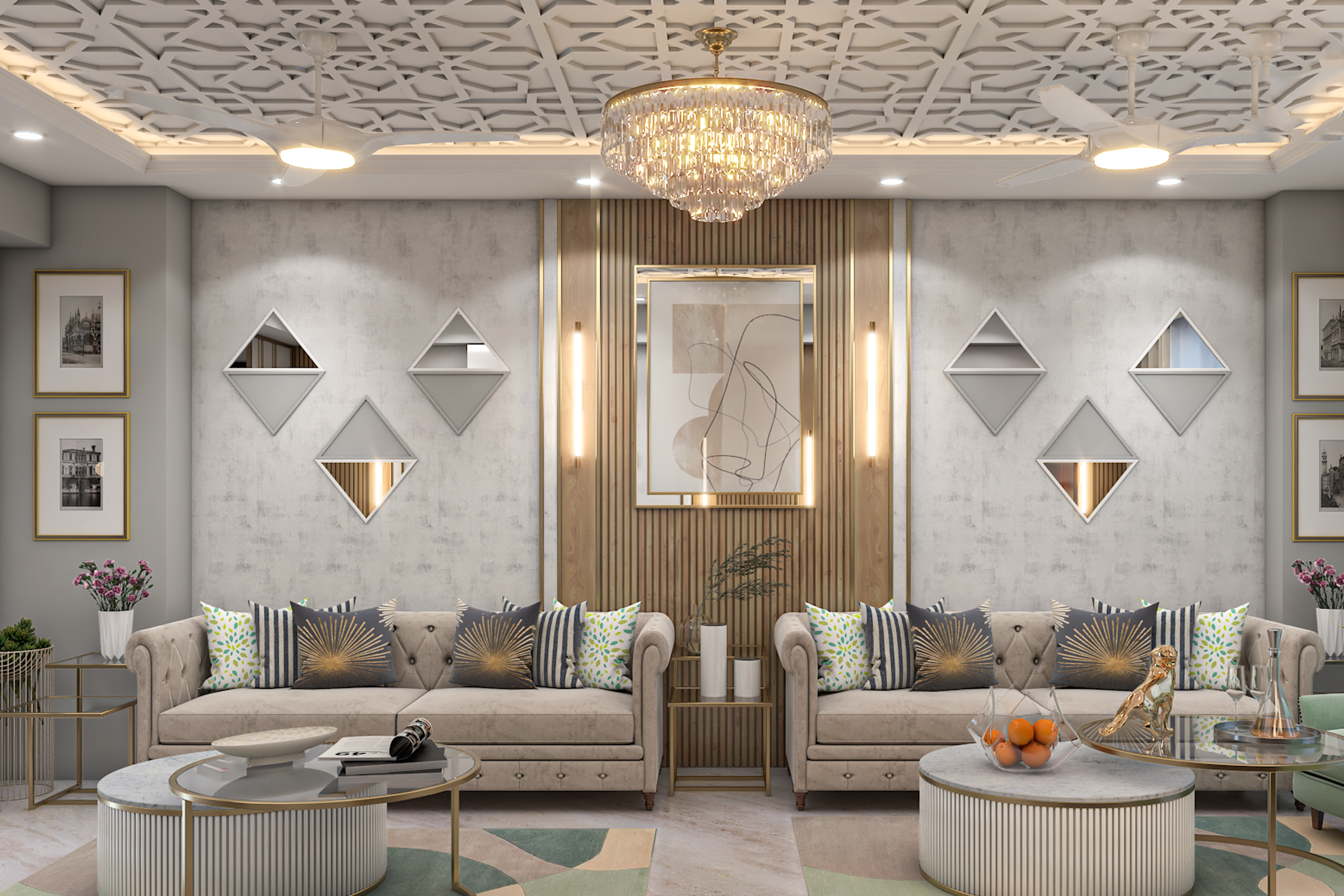 Rustic Style Spacious Well-Lit Living Room