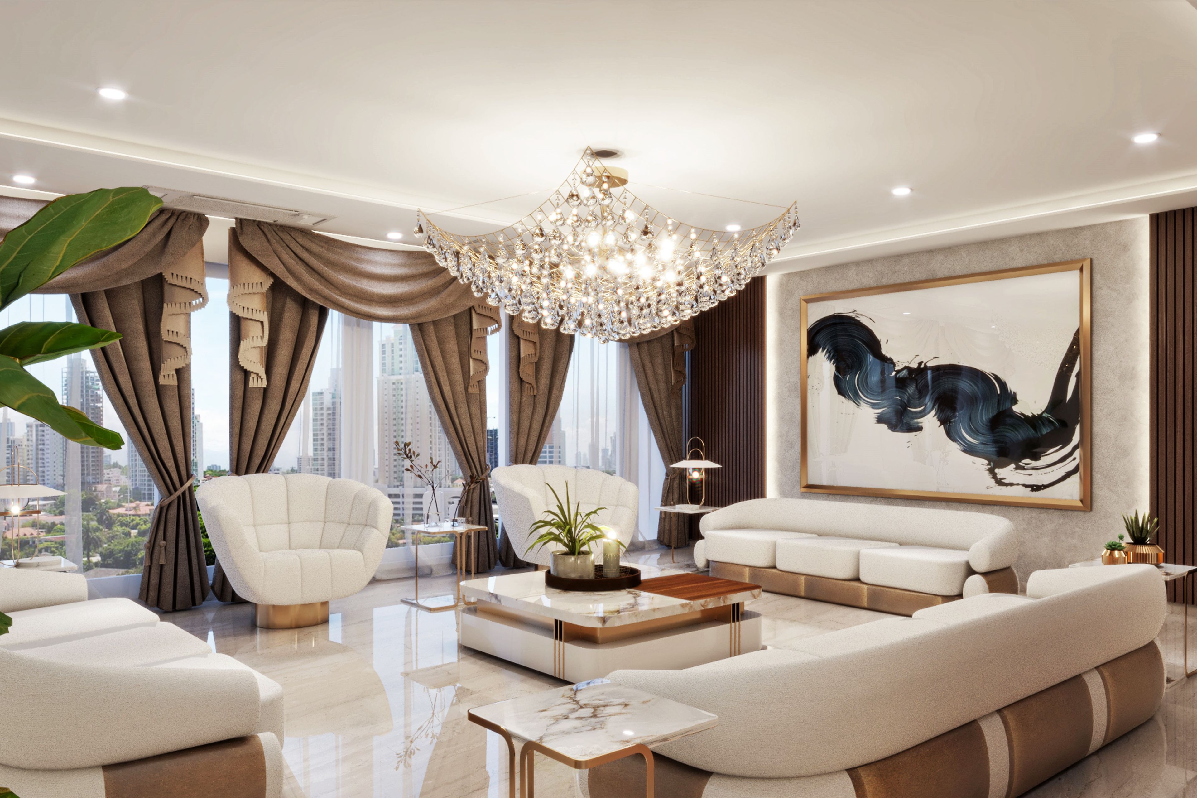 Classic Living Room - Livspace