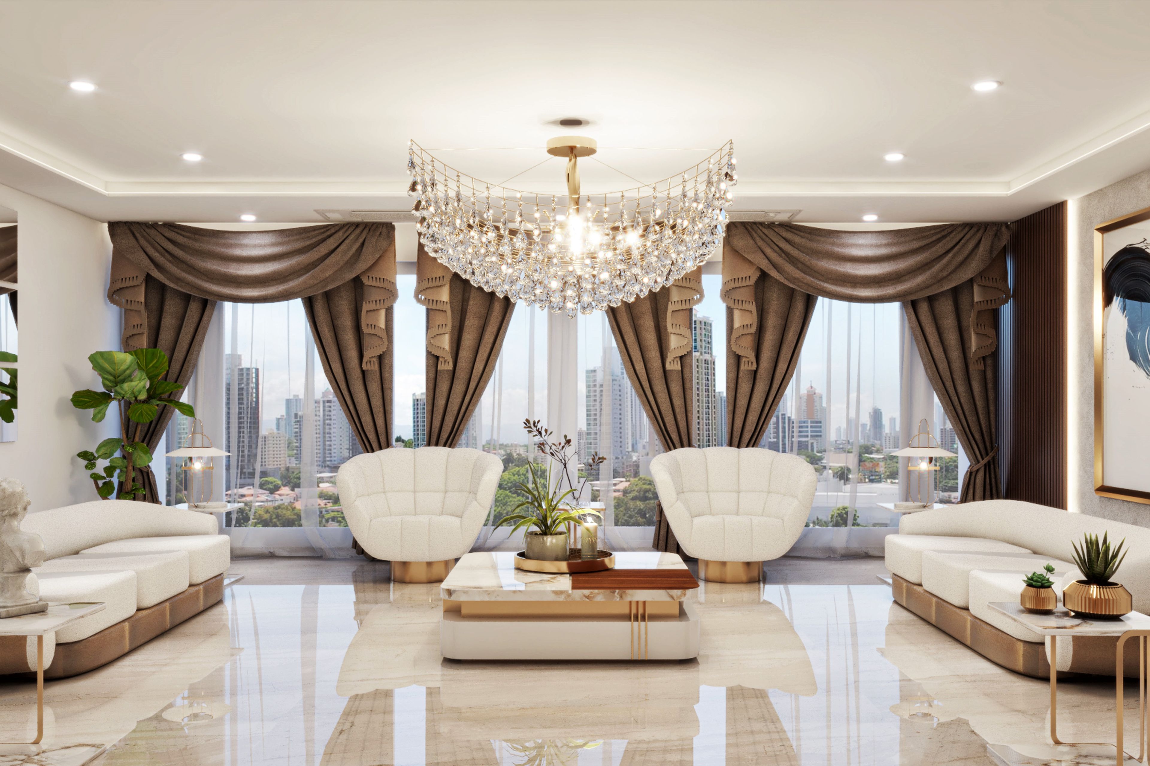 Classic Living Room - Livspace