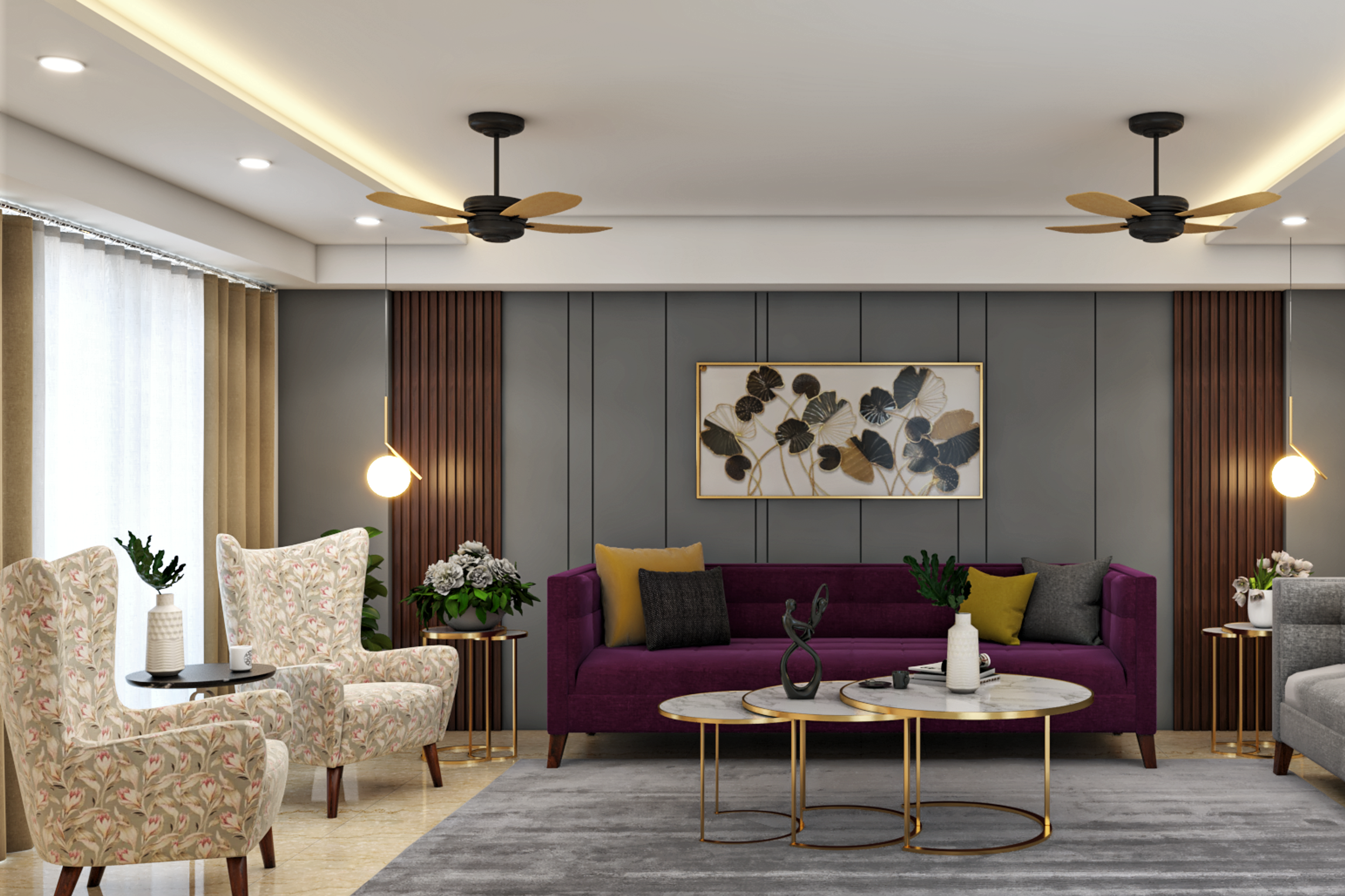 Contemporary Themed Spacious Convenient Living Room