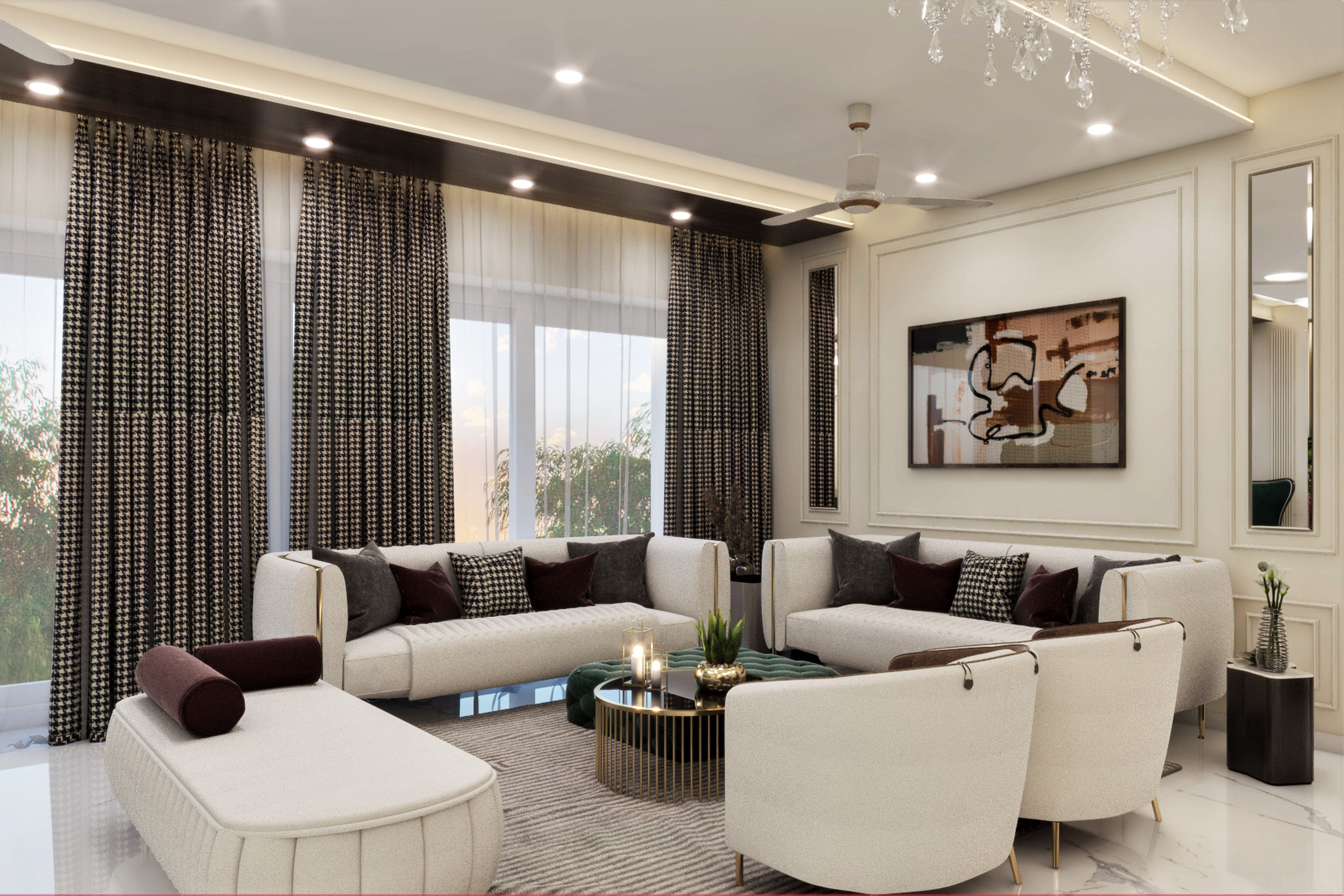 Modern Design Spacious Stylish Living Room