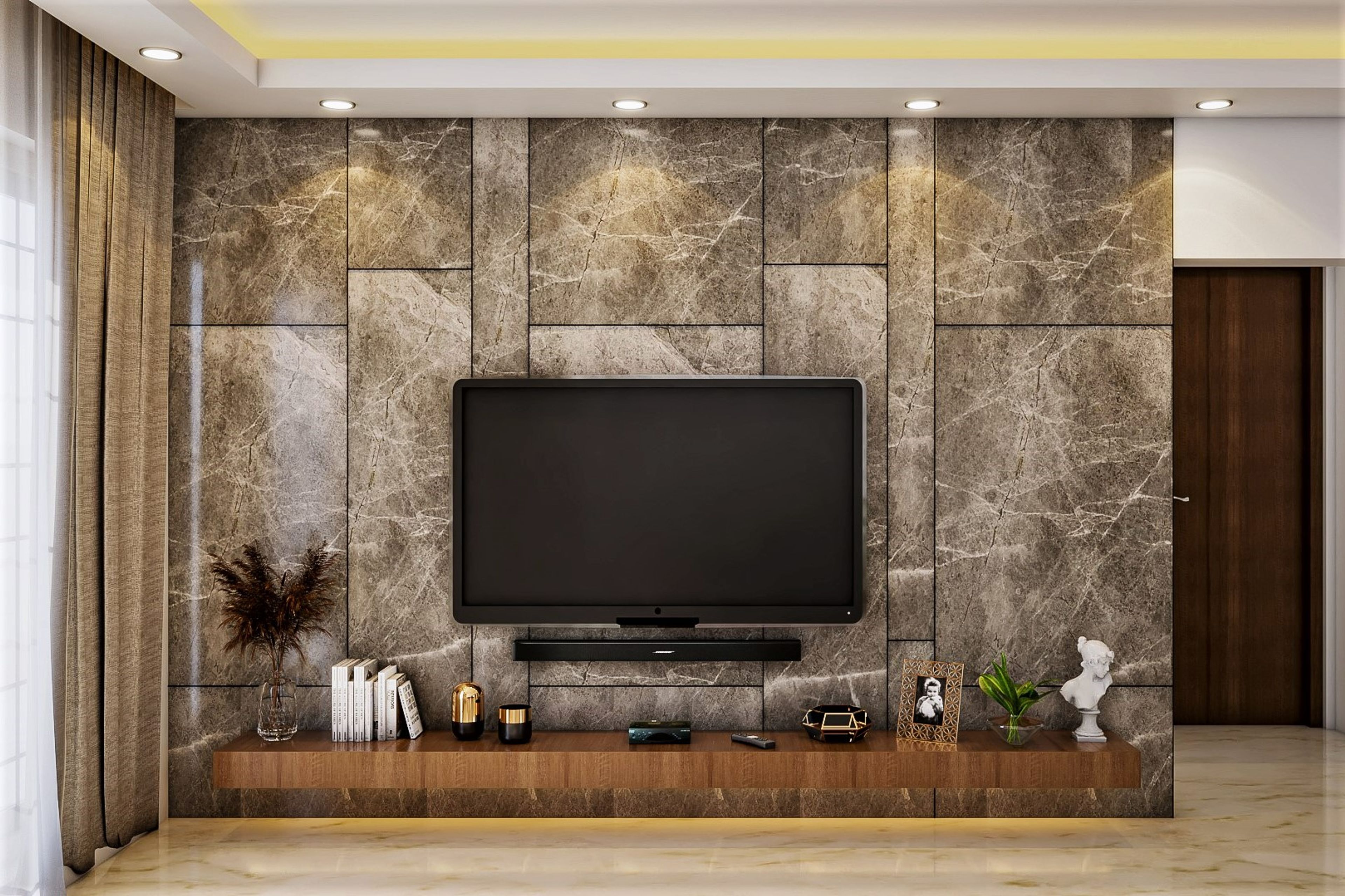 Modern Design Spacious Trendy Living Room