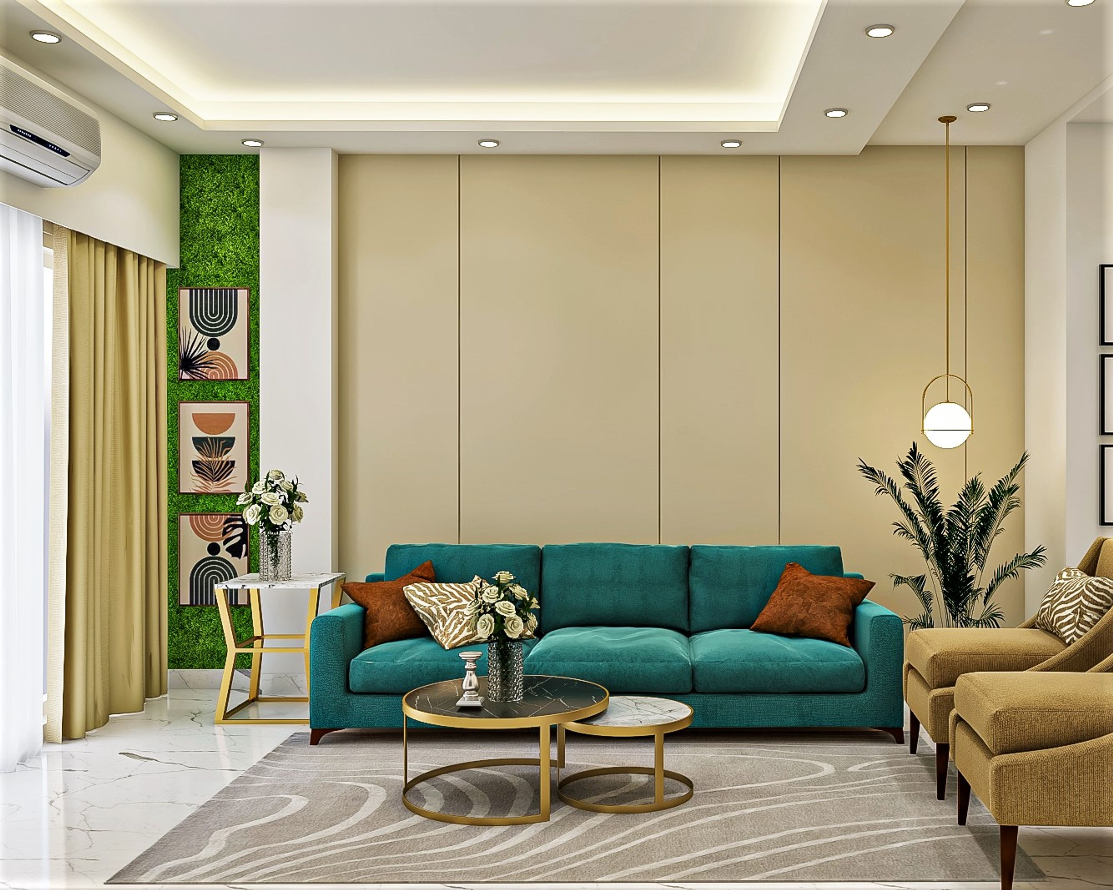 Convenient Contemporary Theme Spacious Living Room