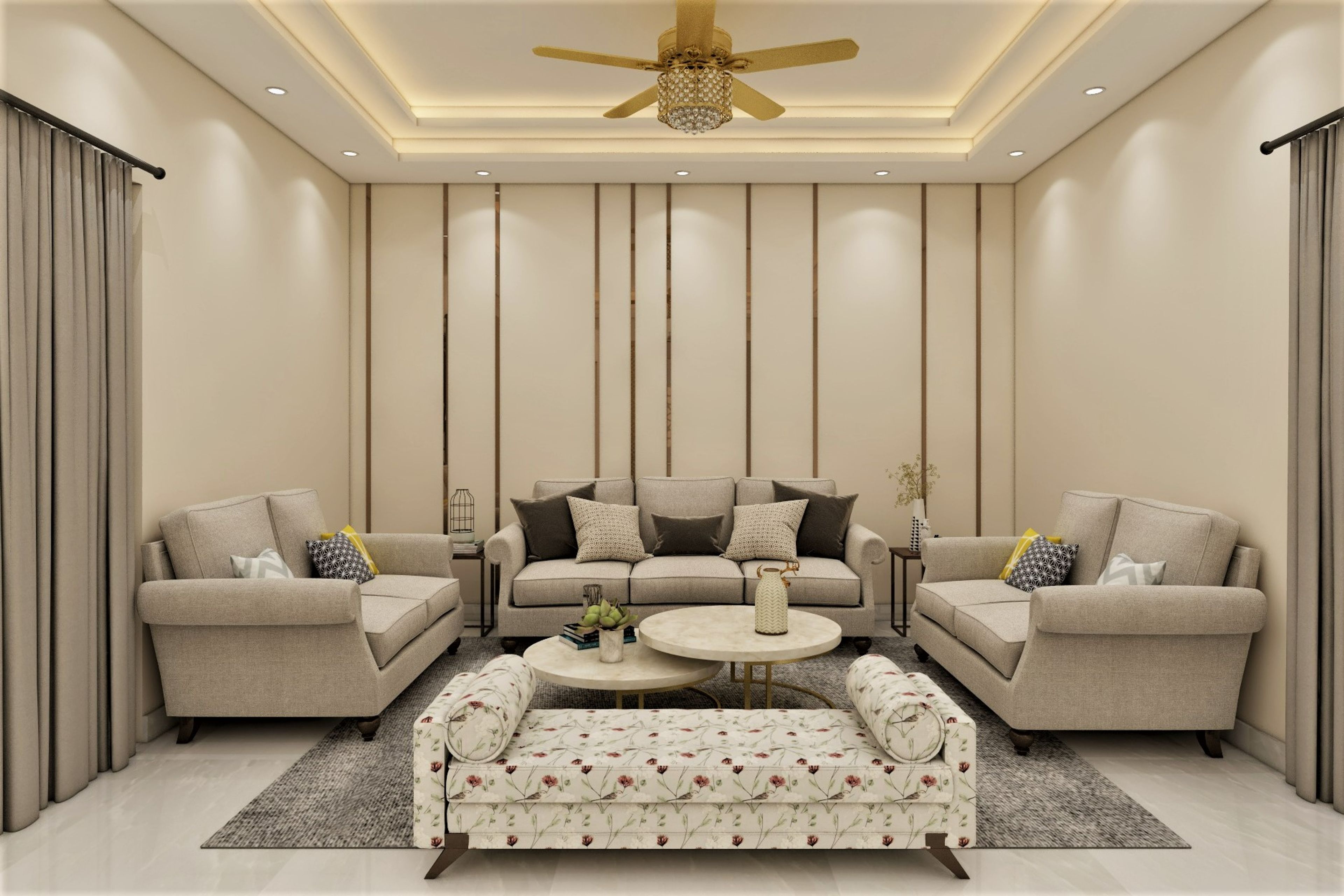 Contemporary Style Compact Sized Living Room