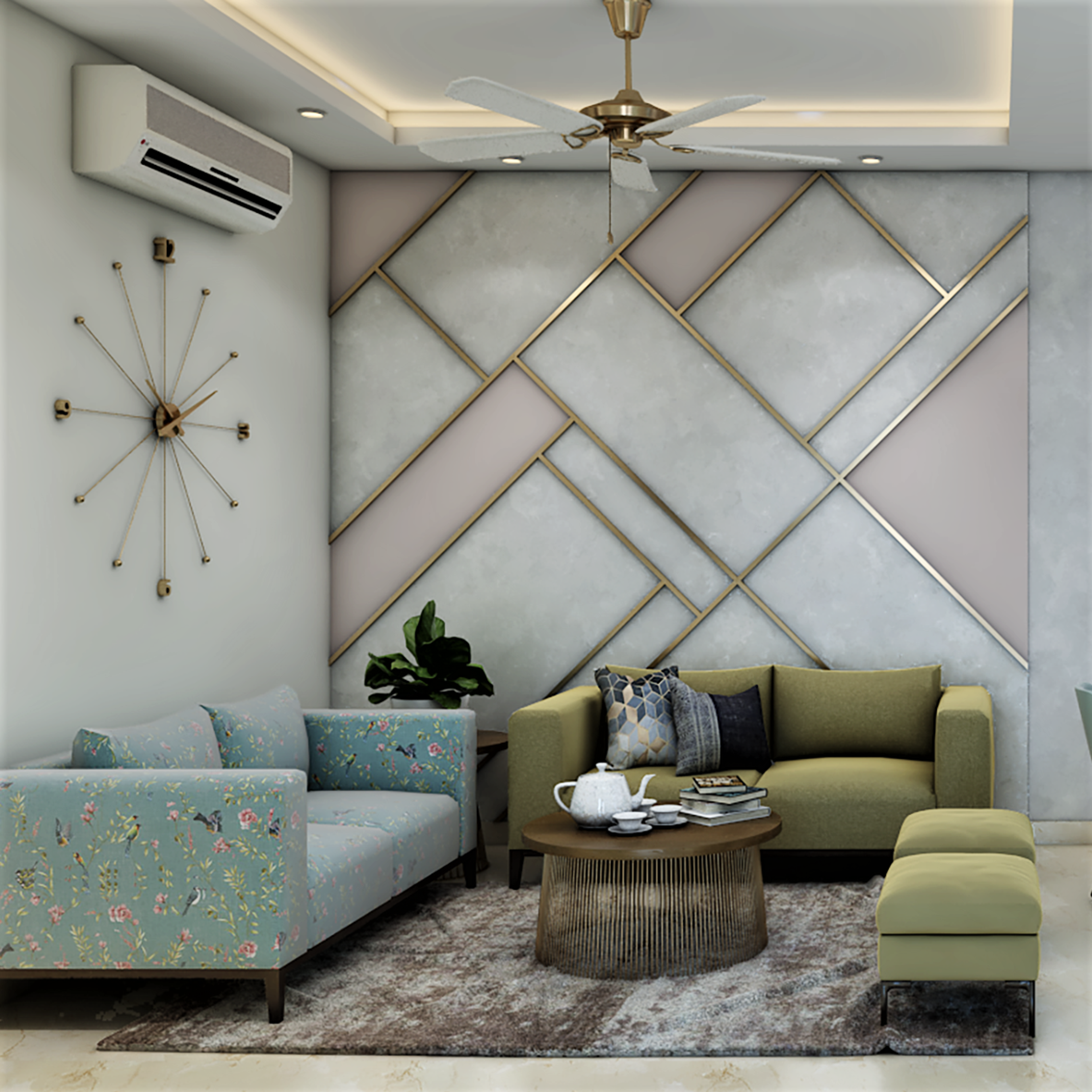 Modern Style Compact Sized Living Room