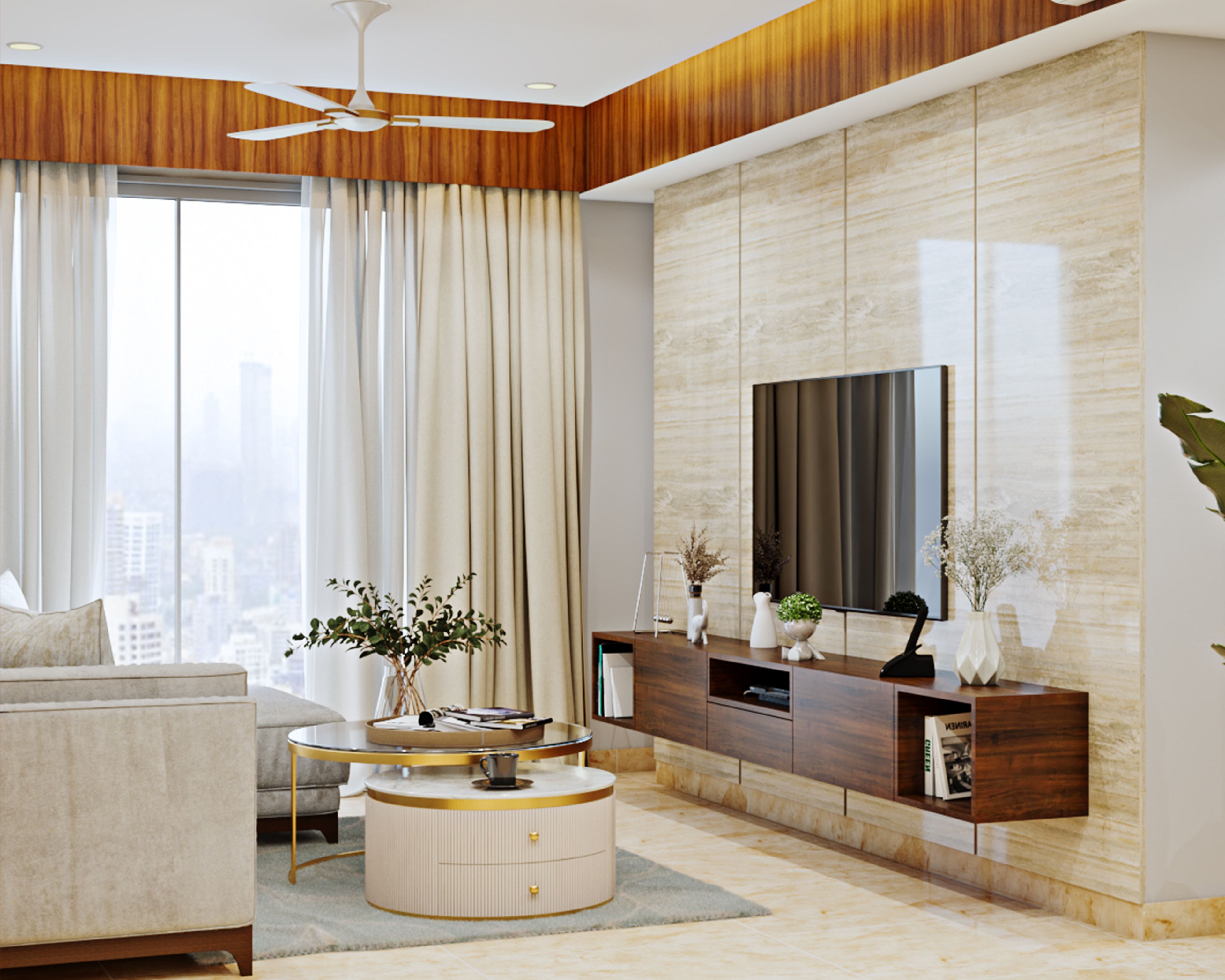 Compact Size Modern Style Living Room