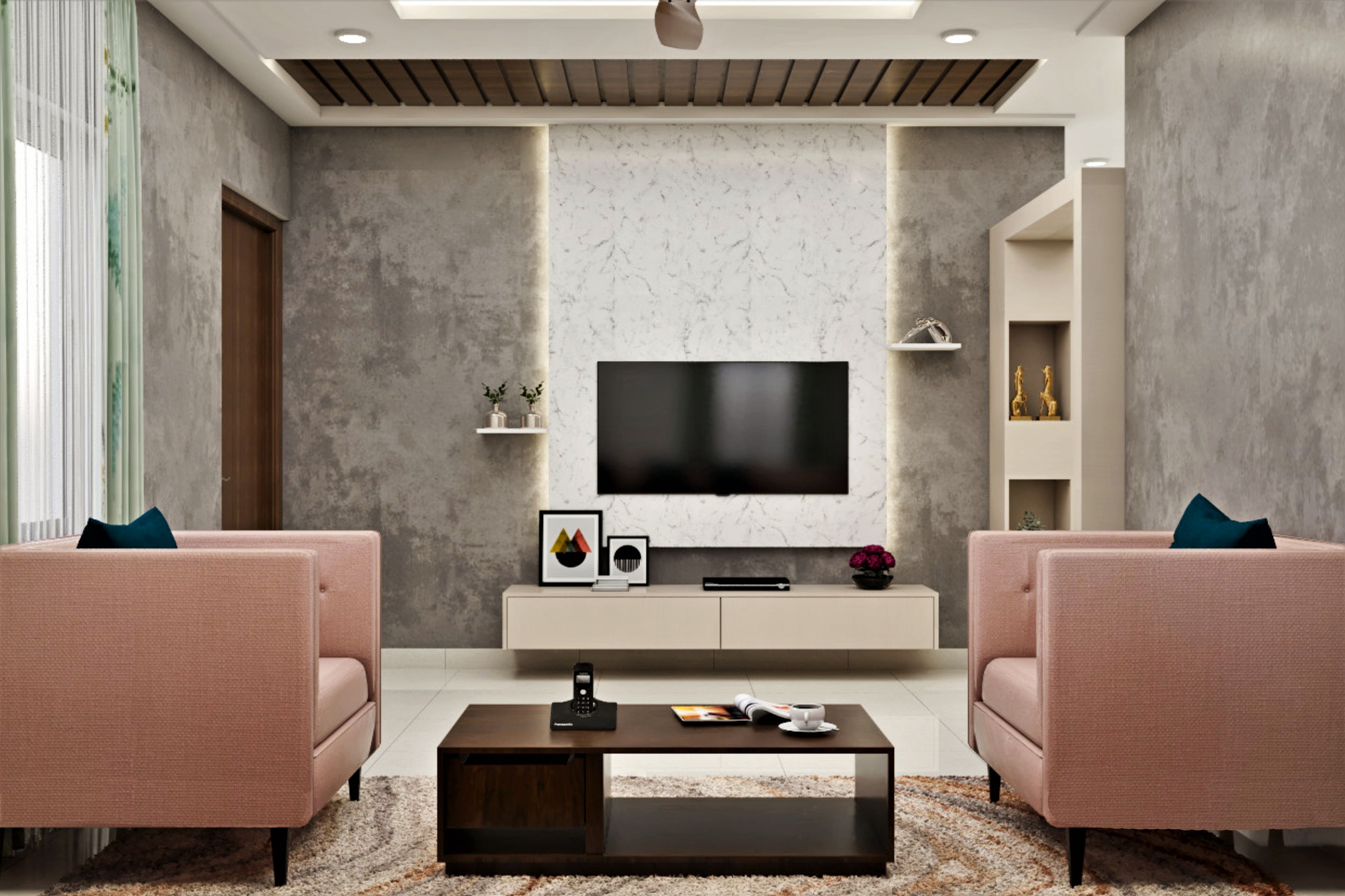 Modern Living Room - Livspace