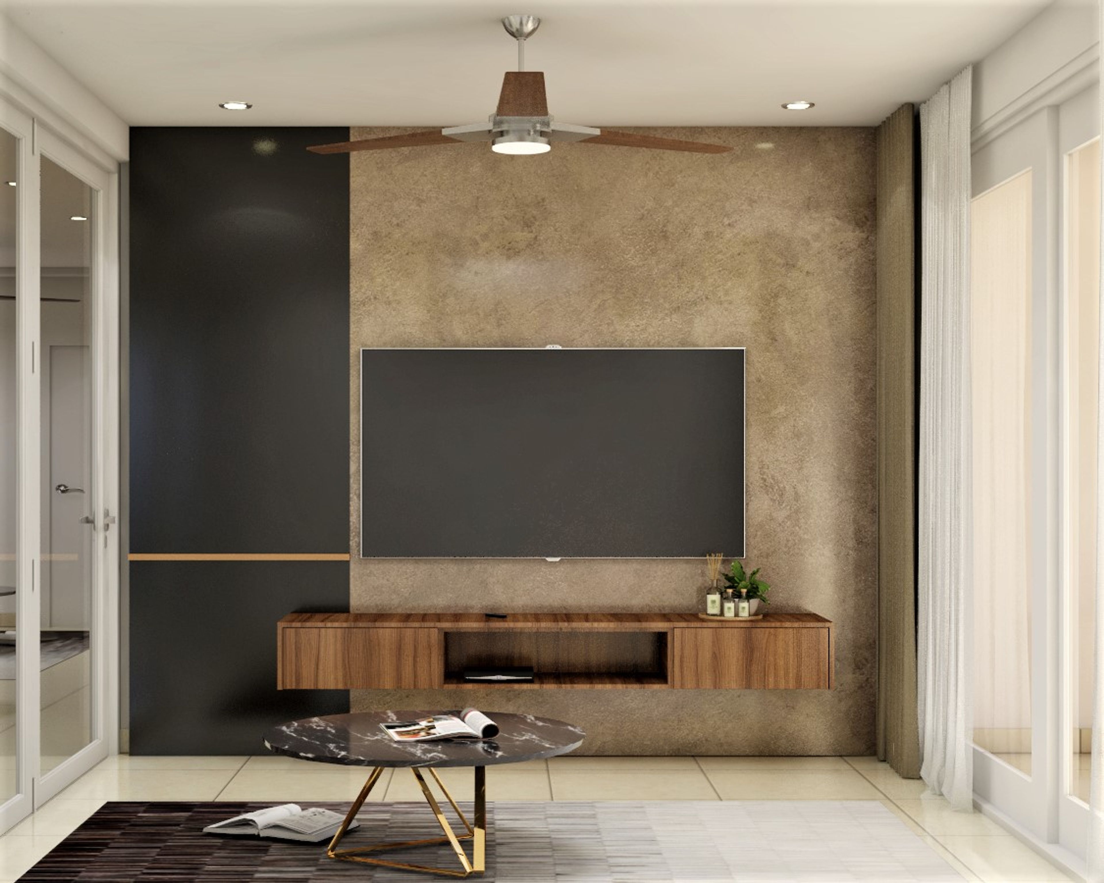 Compact Living Room - Livspace