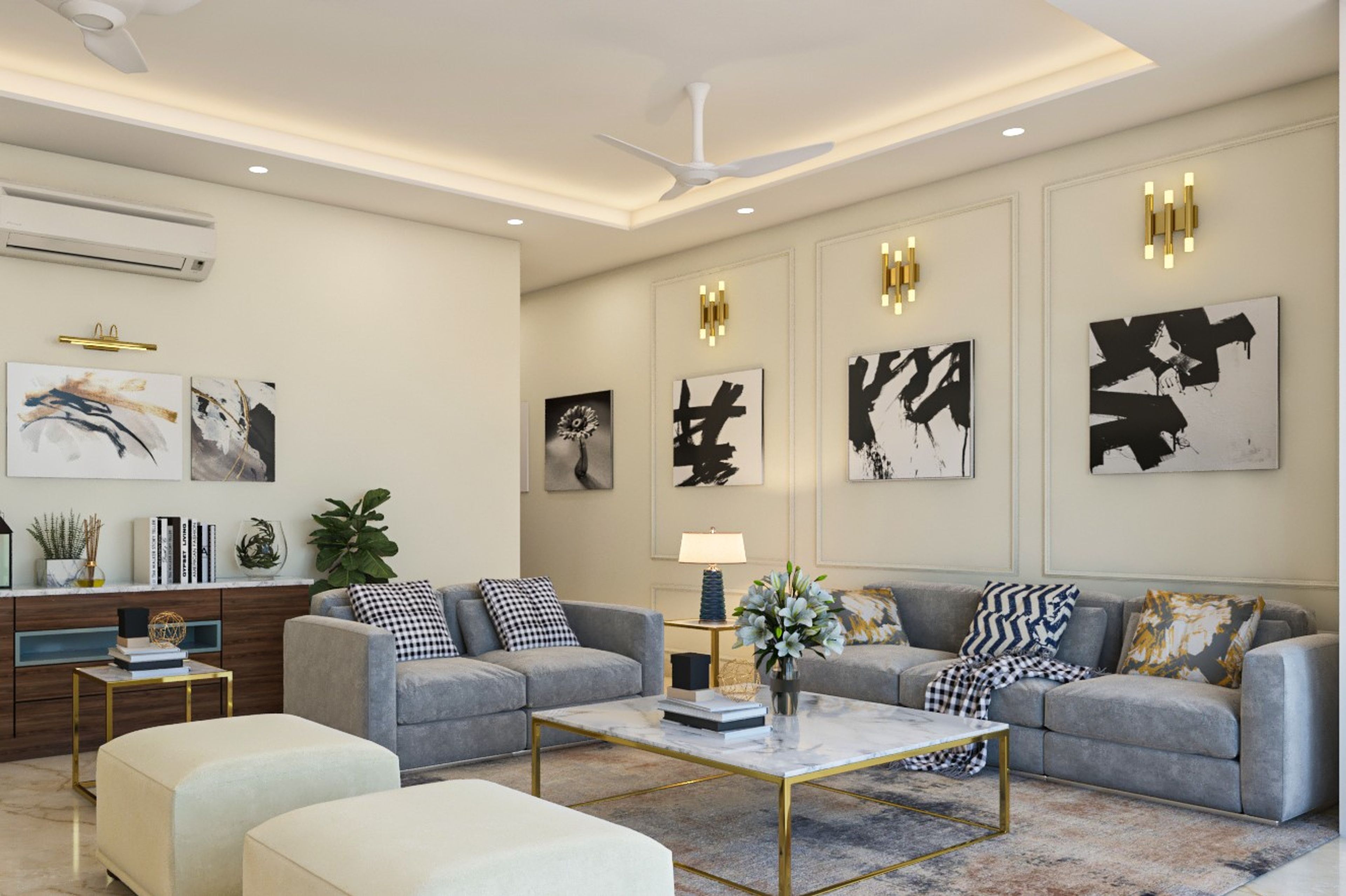 Classic Living Room - Livspace