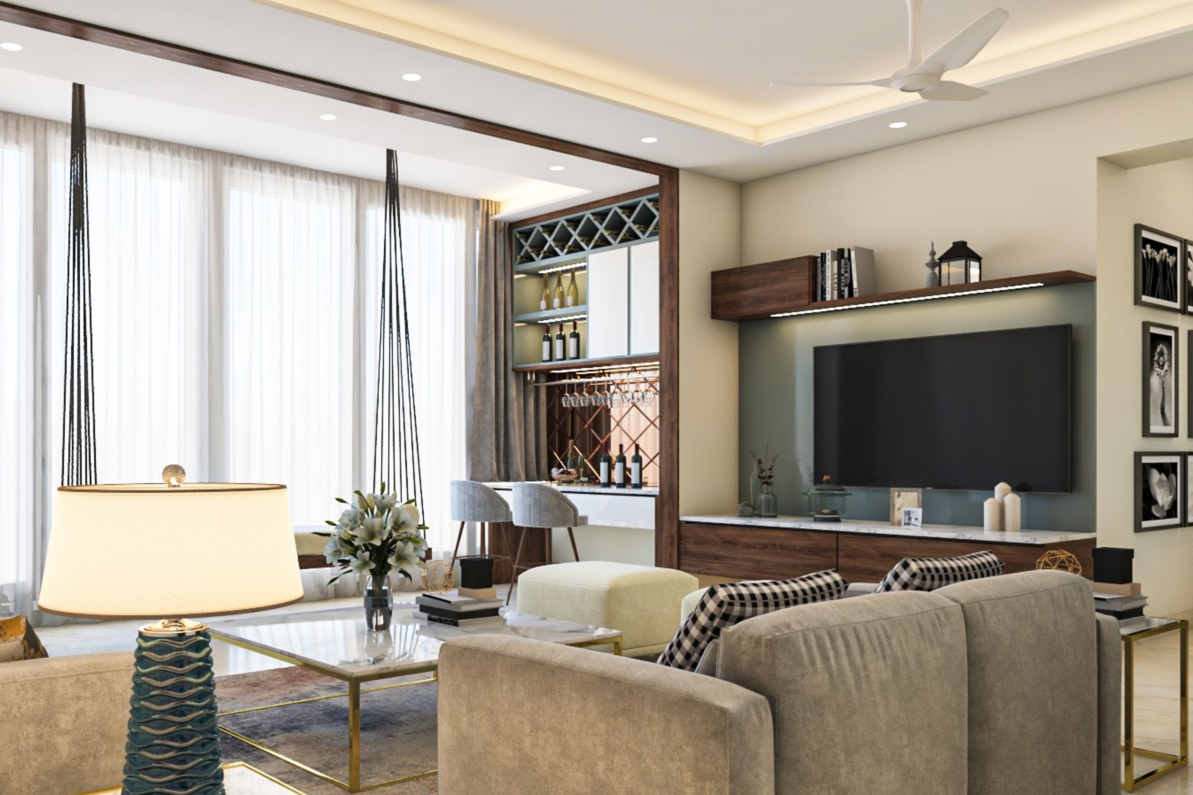 Classic Living Room - Livspace