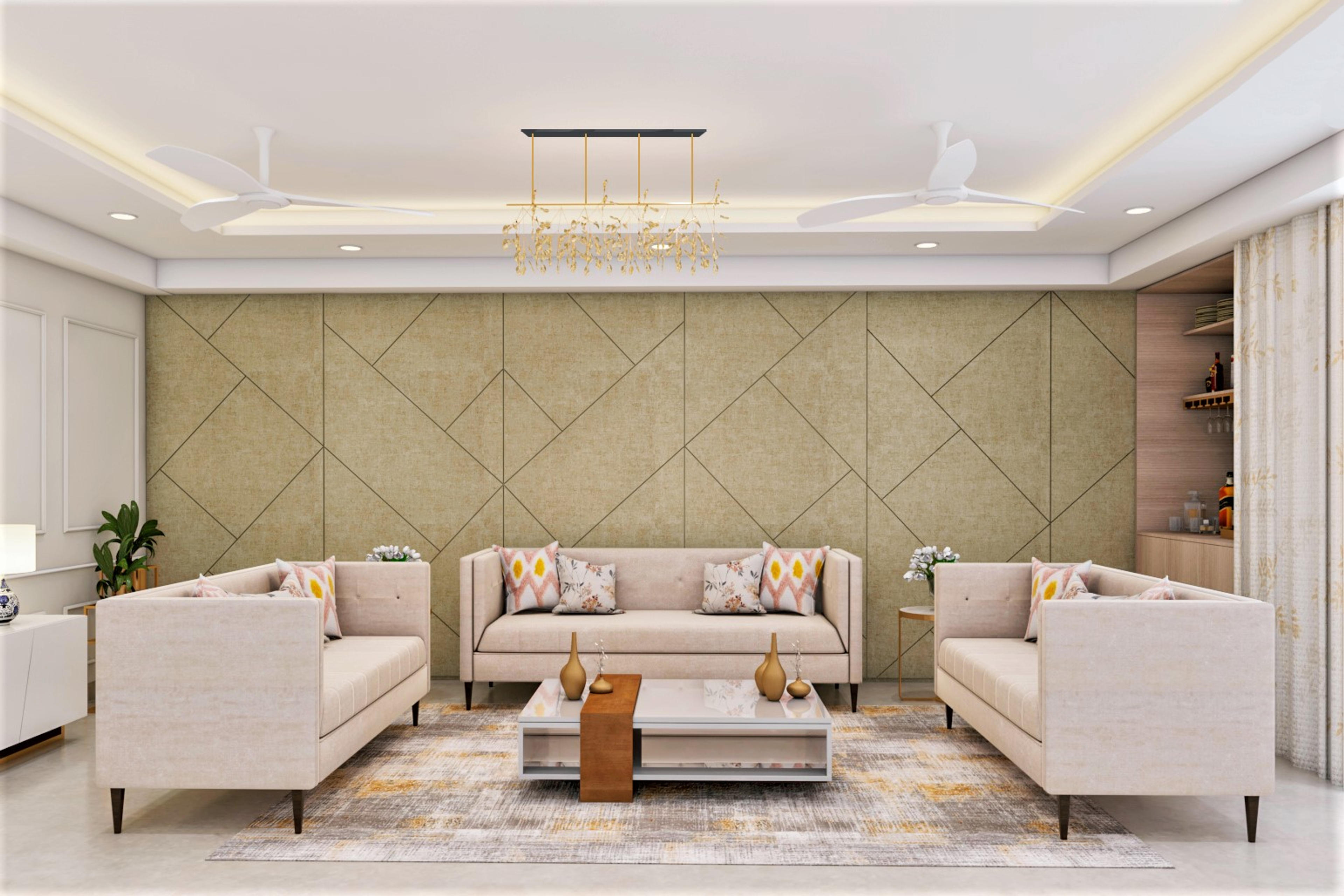 Modern Living Room - Livspace